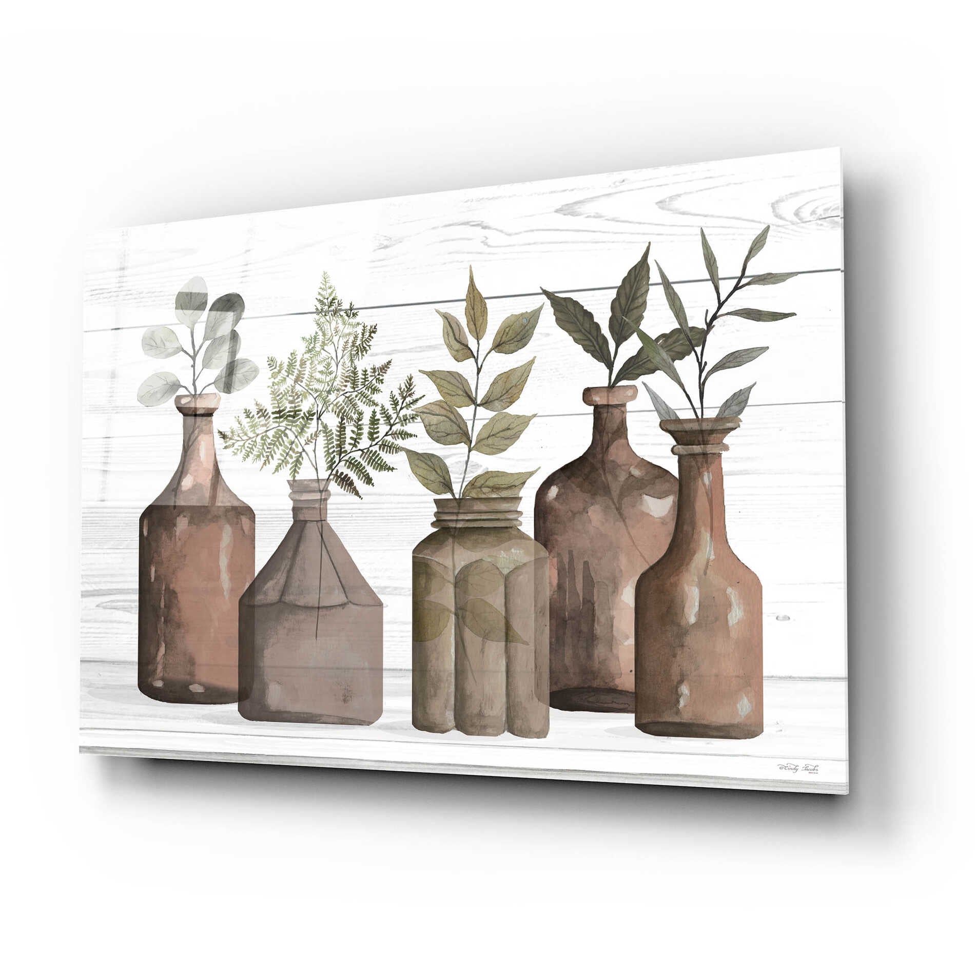 Epic Art 'Cappuccino Bottles II' by Cindy Jacobs, Acrylic Glass Wall Art,24x16