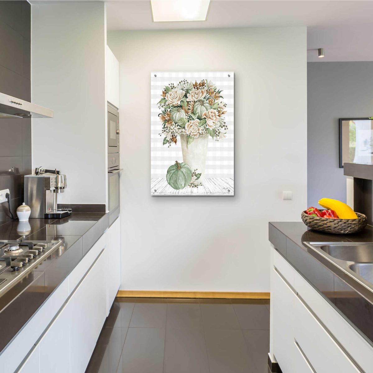 Epic Art 'Fall Floral With Pumpkins I' by Cindy Jacobs, Acrylic Glass Wall Art,24x36