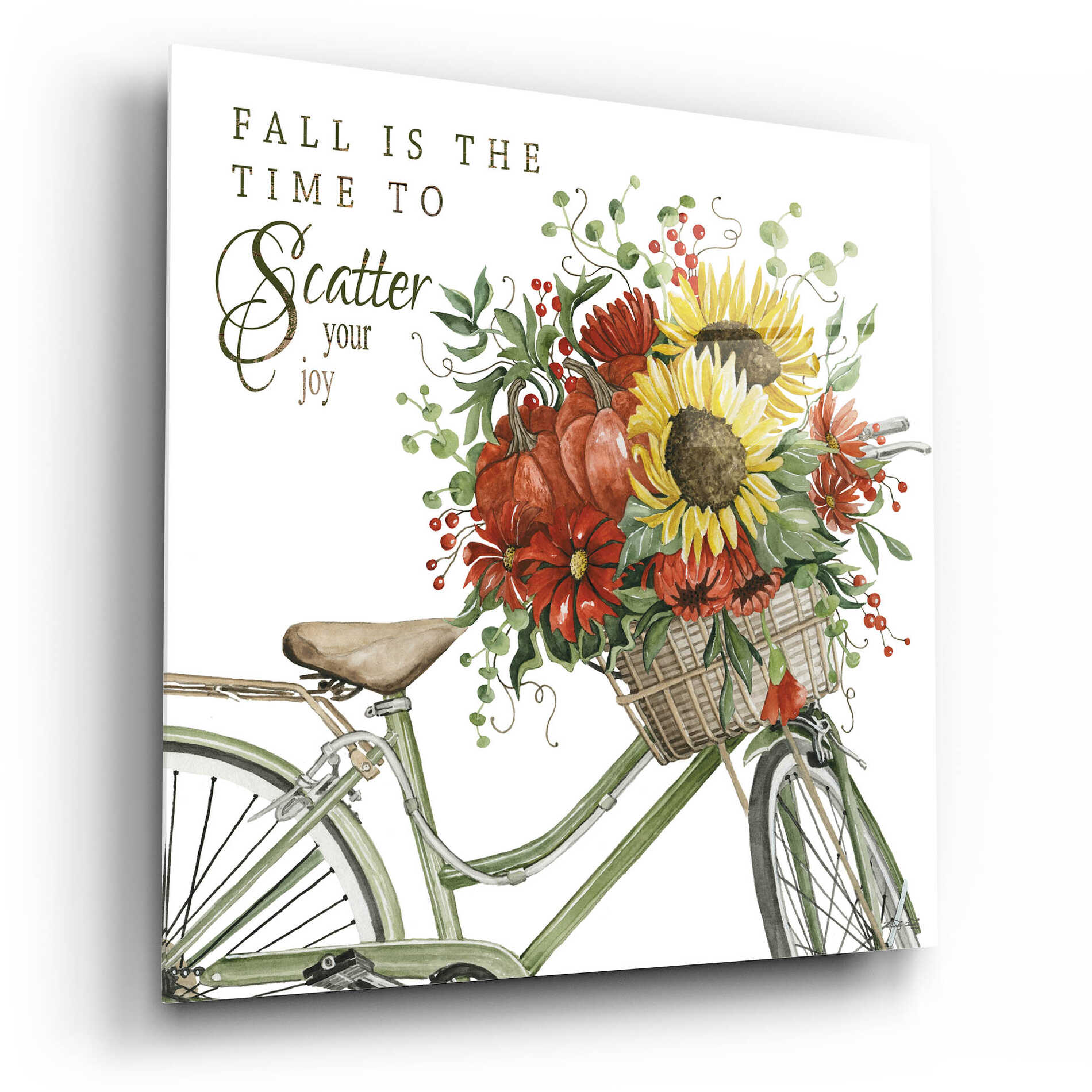 Epic Art 'Fall Is The Time To Scatter Your Joy' by Cindy Jacobs, Acrylic Glass Wall Art,12x12