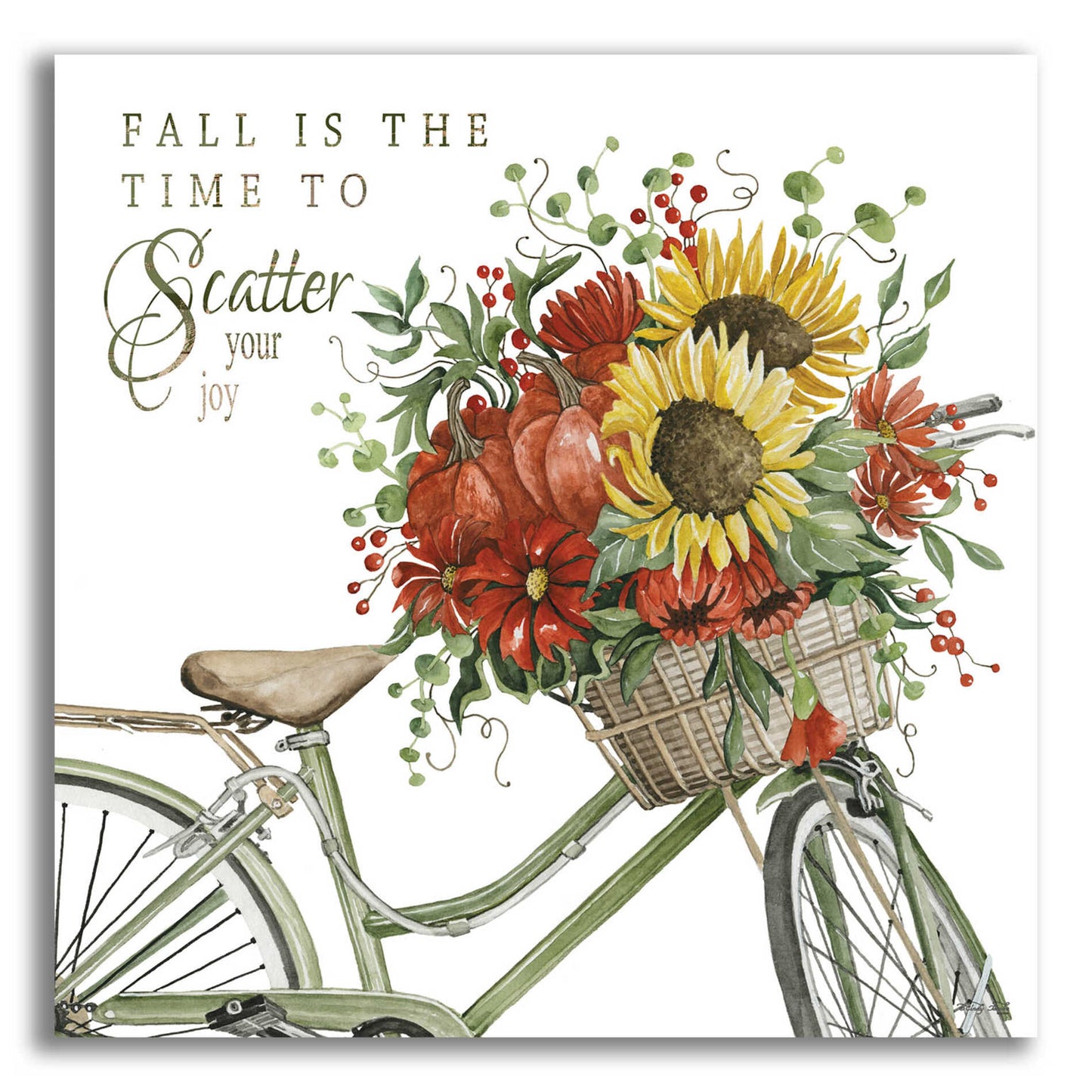 Epic Art 'Fall Is The Time To Scatter Your Joy' by Cindy Jacobs, Acrylic Glass Wall Art,12x12