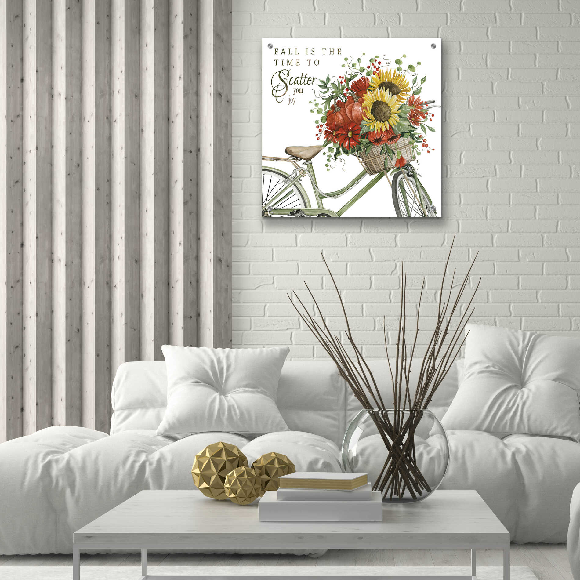 Epic Art 'Fall Is The Time To Scatter Your Joy' by Cindy Jacobs, Acrylic Glass Wall Art,24x24