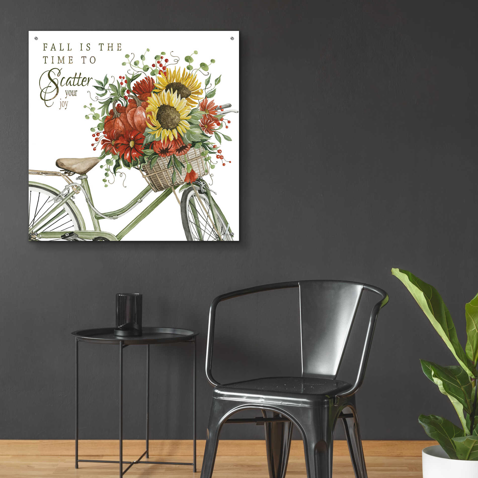 Epic Art 'Fall Is The Time To Scatter Your Joy' by Cindy Jacobs, Acrylic Glass Wall Art,36x36