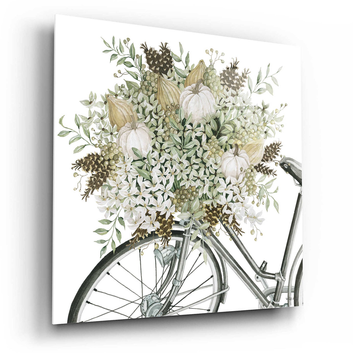 Epic Art 'Bountiful Basket On A Bike I' by Cindy Jacobs, Acrylic Glass Wall Art,12x12