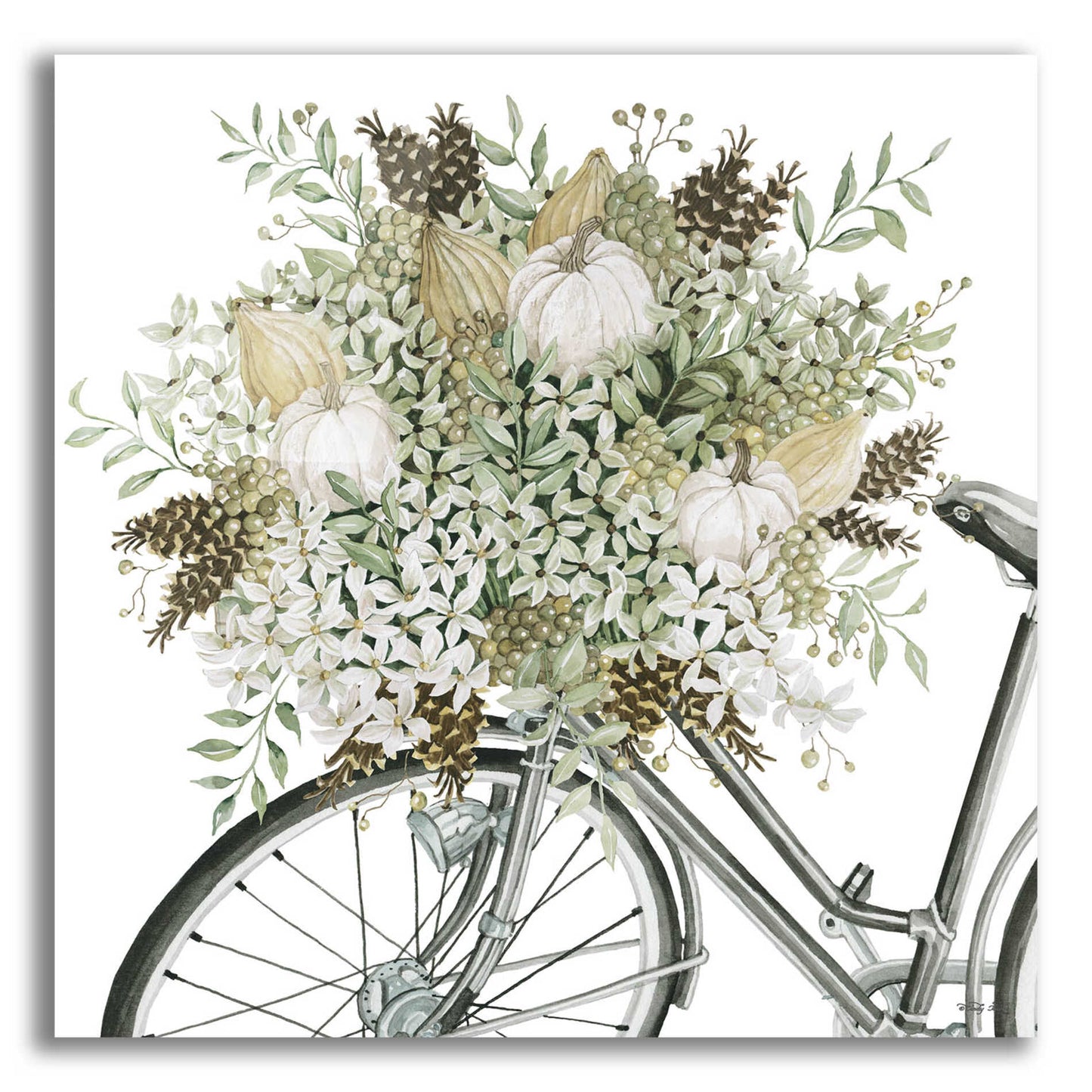 Epic Art 'Bountiful Basket On A Bike I' by Cindy Jacobs, Acrylic Glass Wall Art,12x12