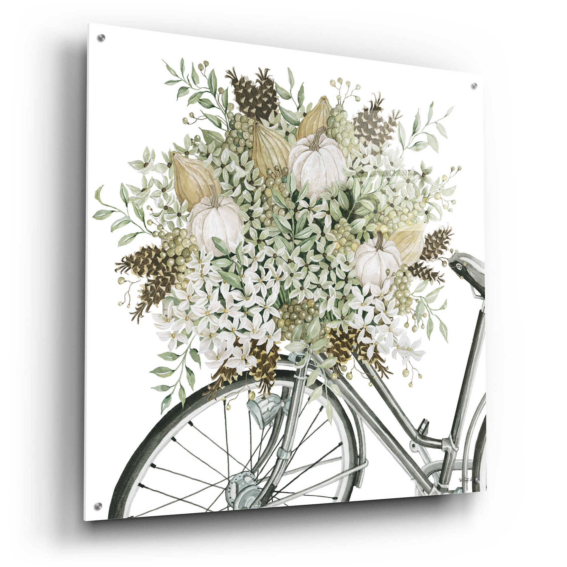 Epic Art 'Bountiful Basket On A Bike I' by Cindy Jacobs, Acrylic Glass Wall Art,36x36