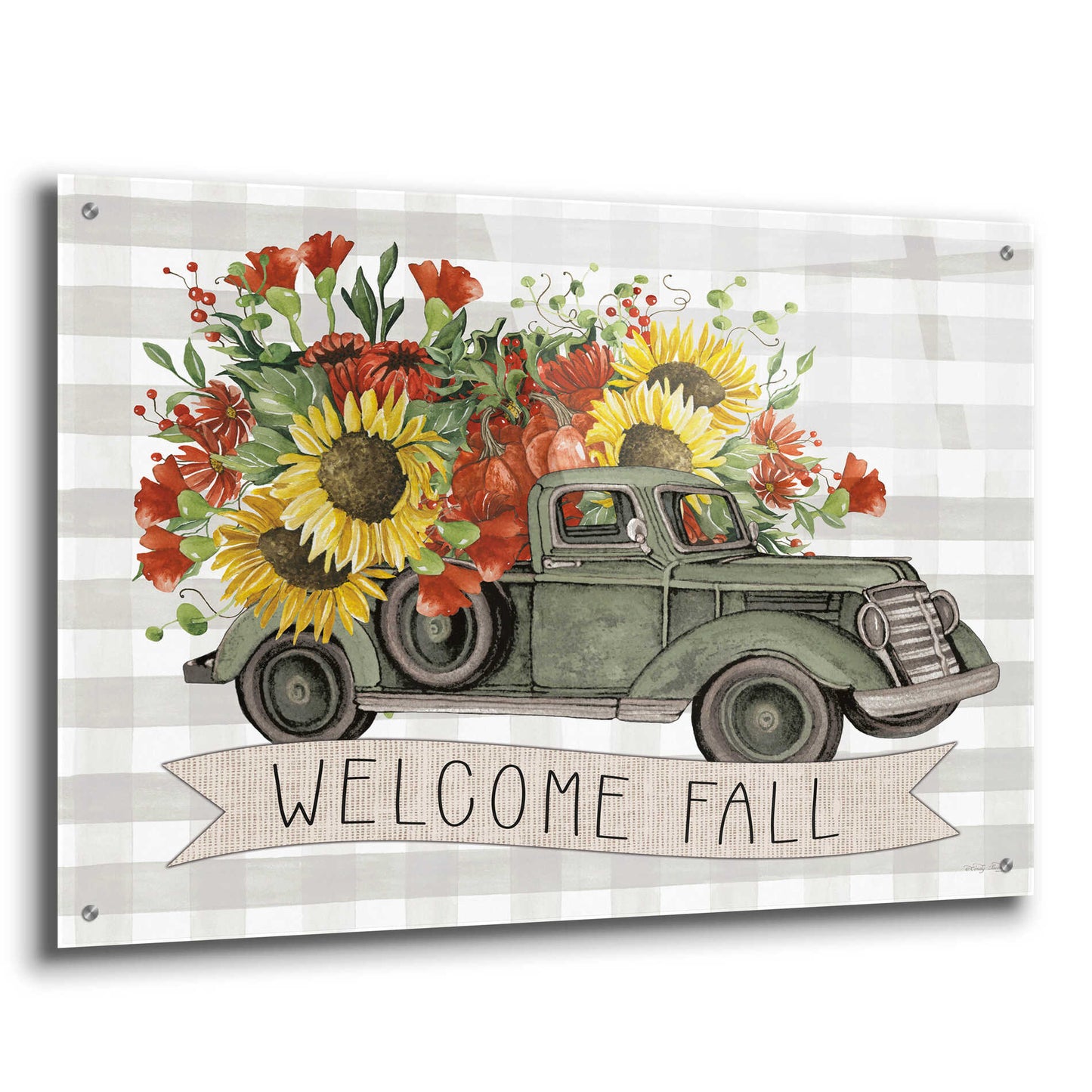 Epic Art 'Welcome Fall Truck' by Cindy Jacobs, Acrylic Glass Wall Art,36x24