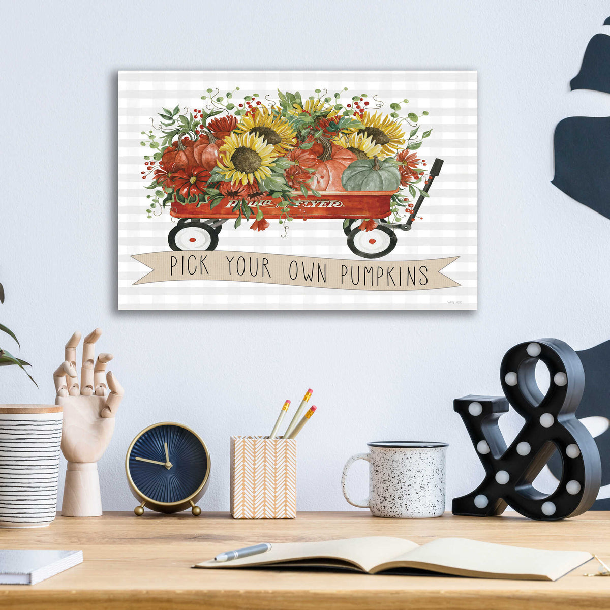 Epic Art 'Pick Your Own Pumpkins Wagon' by Cindy Jacobs, Acrylic Glass Wall Art,16x12