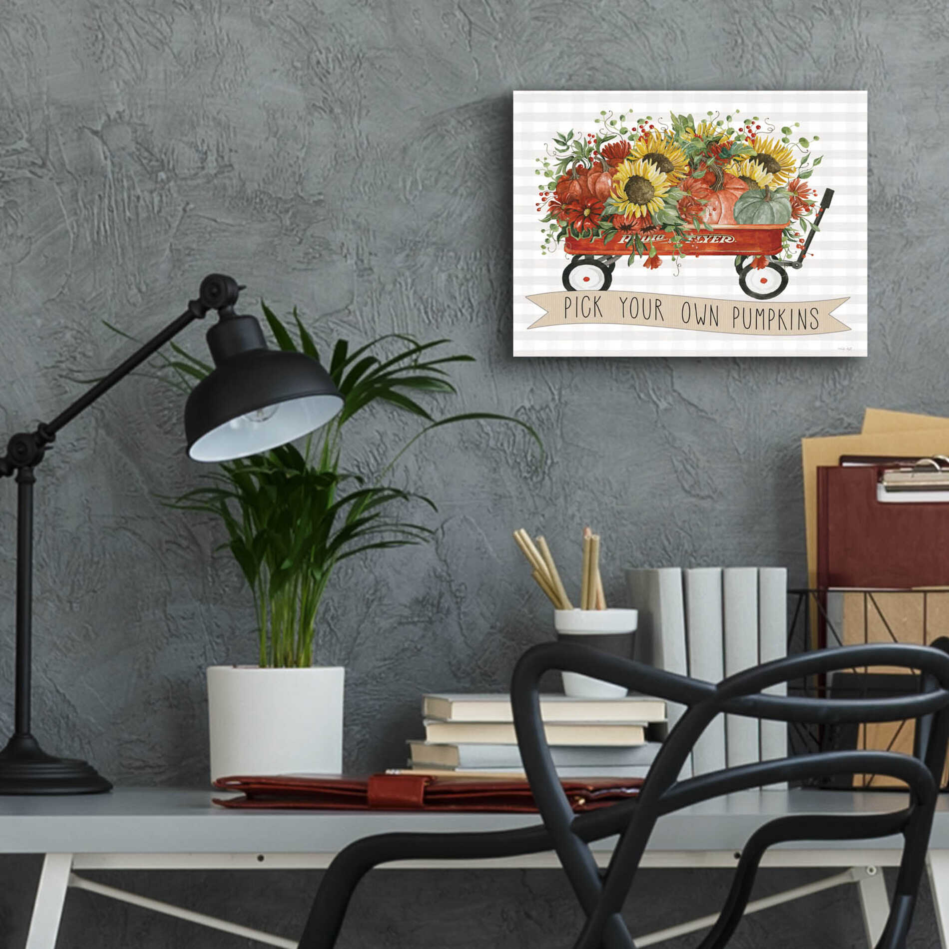 Epic Art 'Pick Your Own Pumpkins Wagon' by Cindy Jacobs, Acrylic Glass Wall Art,16x12
