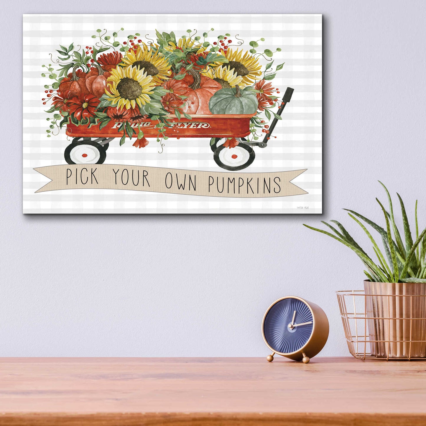 Epic Art 'Pick Your Own Pumpkins Wagon' by Cindy Jacobs, Acrylic Glass Wall Art,16x12
