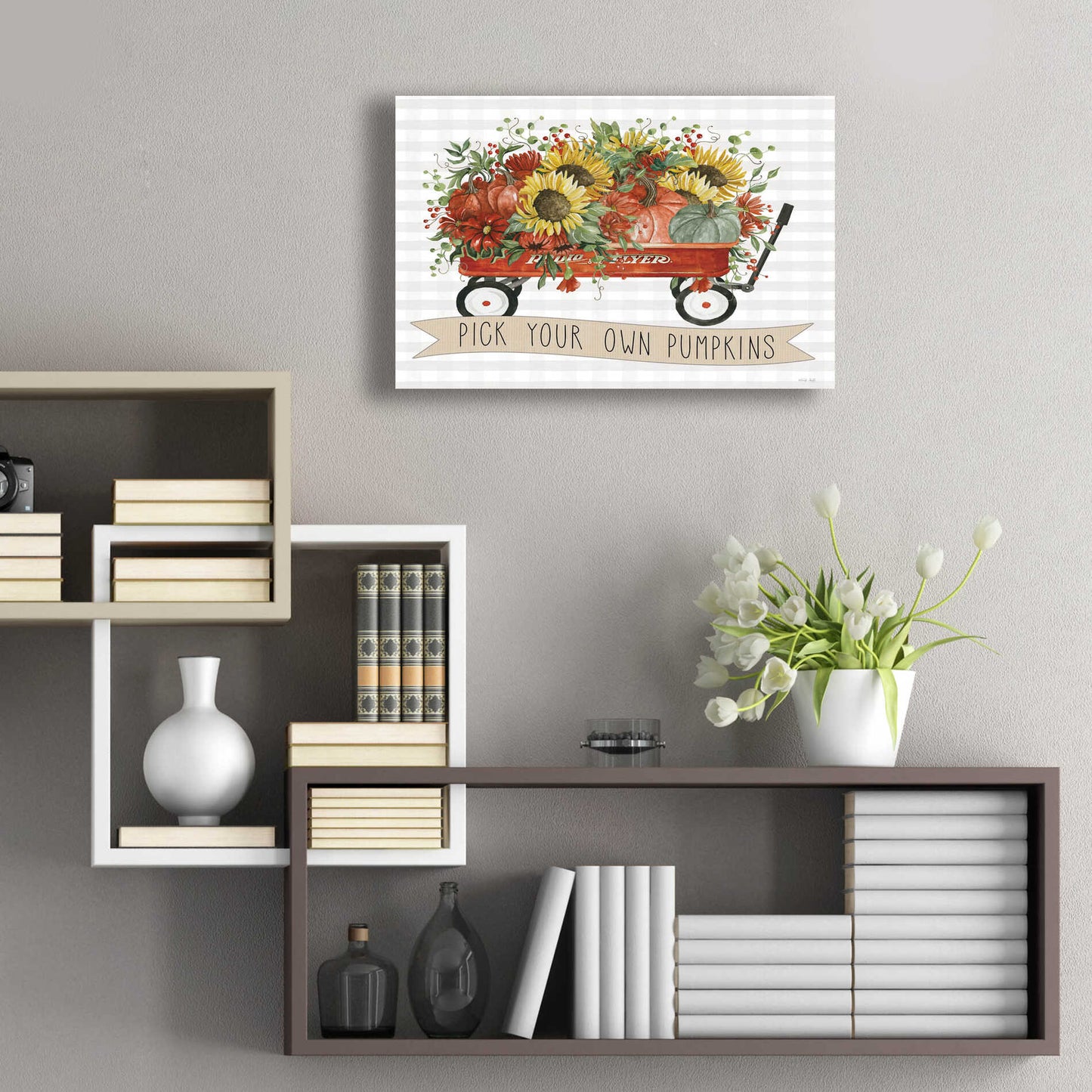 Epic Art 'Pick Your Own Pumpkins Wagon' by Cindy Jacobs, Acrylic Glass Wall Art,24x16