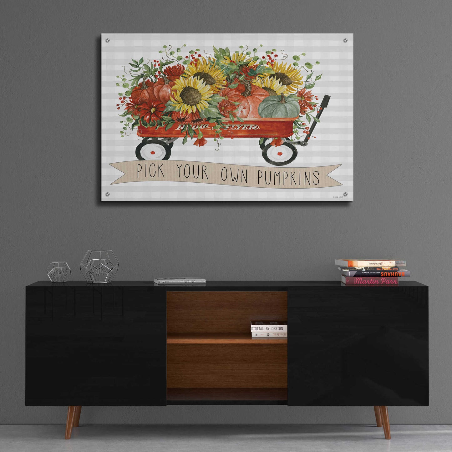 Epic Art 'Pick Your Own Pumpkins Wagon' by Cindy Jacobs, Acrylic Glass Wall Art,36x24