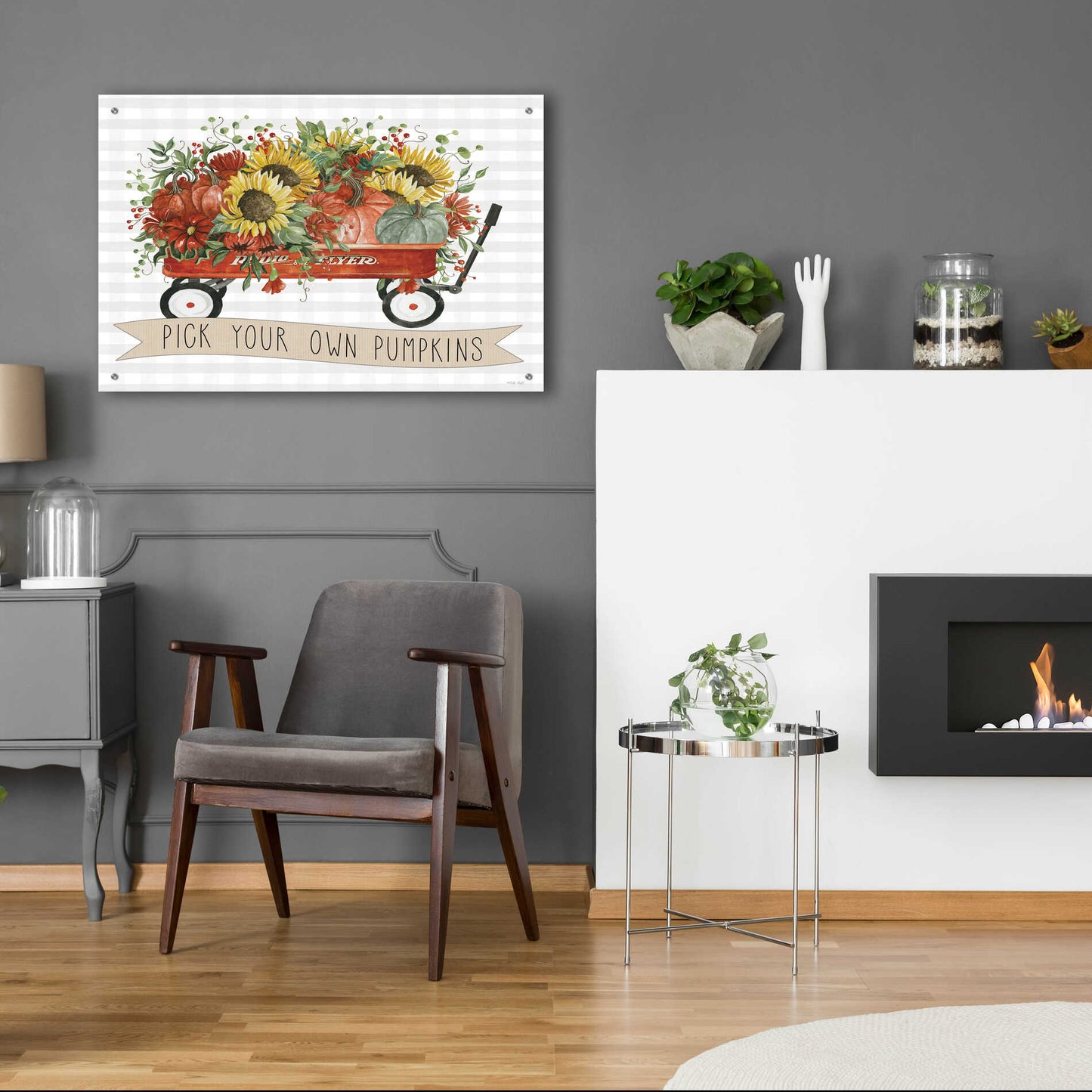 Epic Art 'Pick Your Own Pumpkins Wagon' by Cindy Jacobs, Acrylic Glass Wall Art,36x24