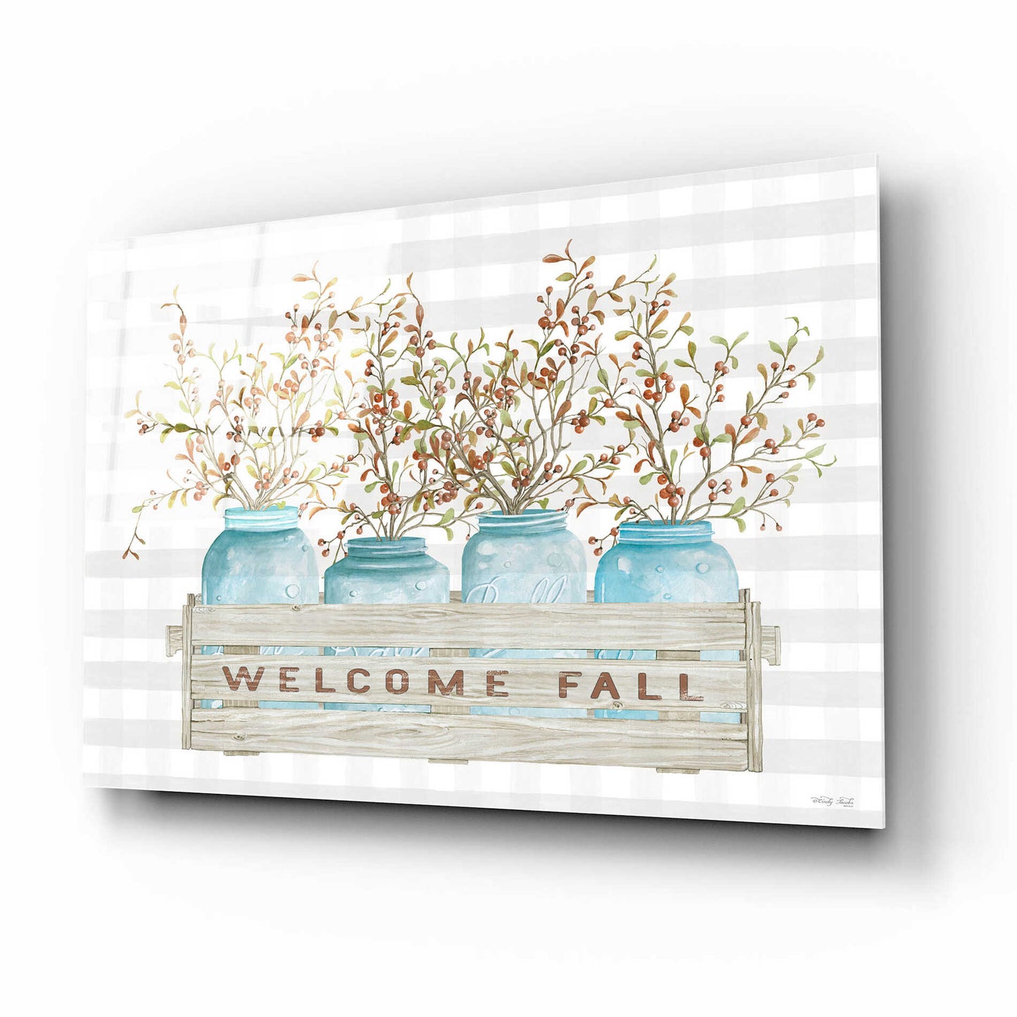 Epic Art 'Welcome Fall Jars' by Cindy Jacobs, Acrylic Glass Wall Art,16x12