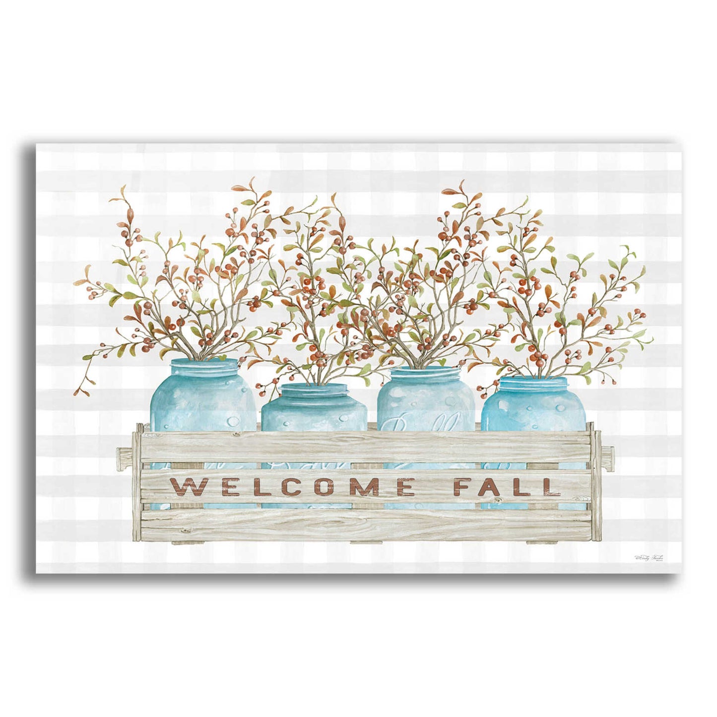 Epic Art 'Welcome Fall Jars' by Cindy Jacobs, Acrylic Glass Wall Art,24x16