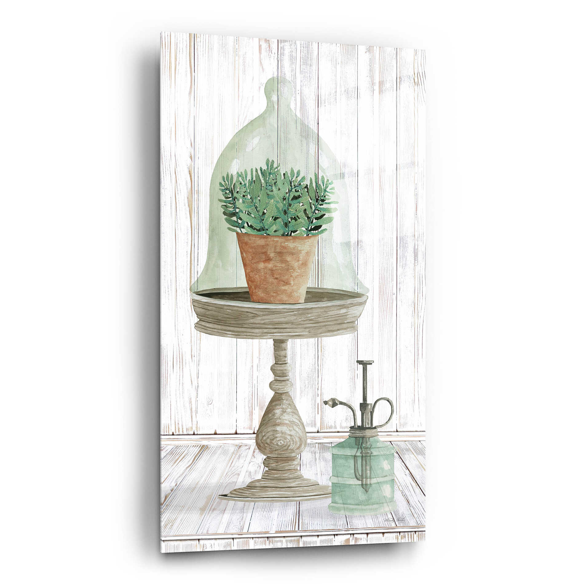 Epic Art 'Farmhouse Plant Stand' by Cindy Jacobs, Acrylic Glass Wall Art,12x24