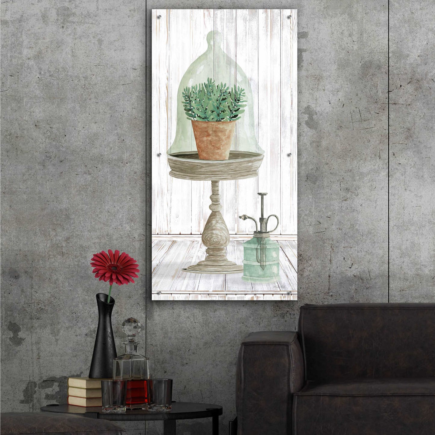 Epic Art 'Farmhouse Plant Stand' by Cindy Jacobs, Acrylic Glass Wall Art,24x48