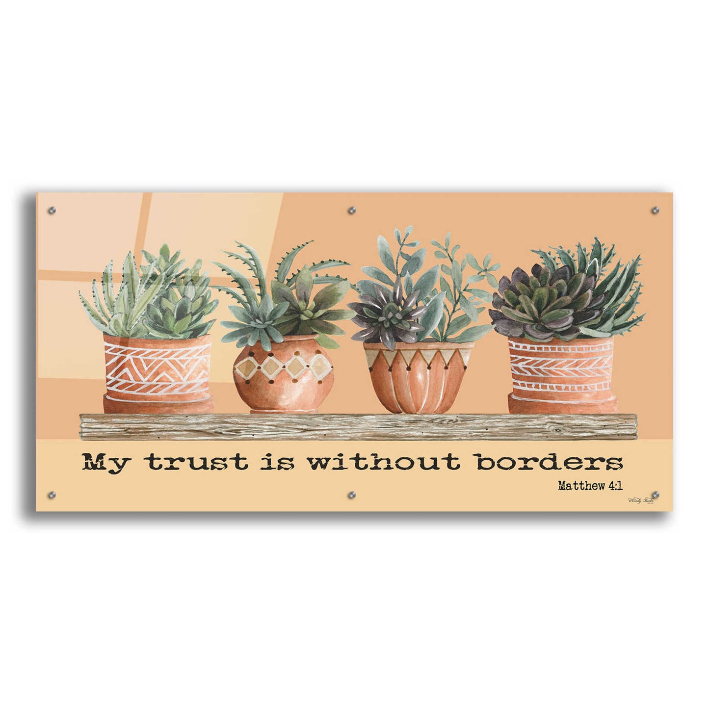 Epic Art 'My Trust Is Without Borders' by Cindy Jacobs, Acrylic Glass Wall Art,48x24