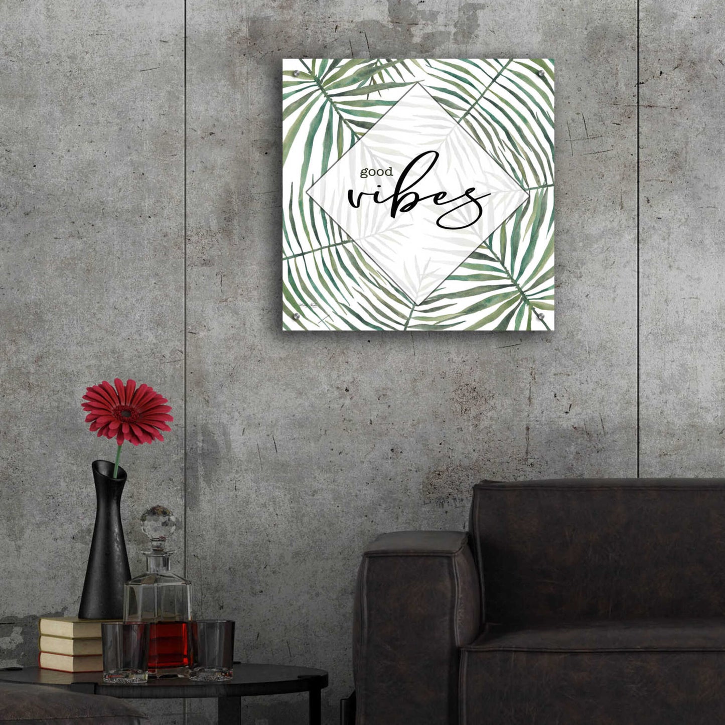 Epic Art 'Good Vibes' by Cindy Jacobs, Acrylic Glass Wall Art,24x24