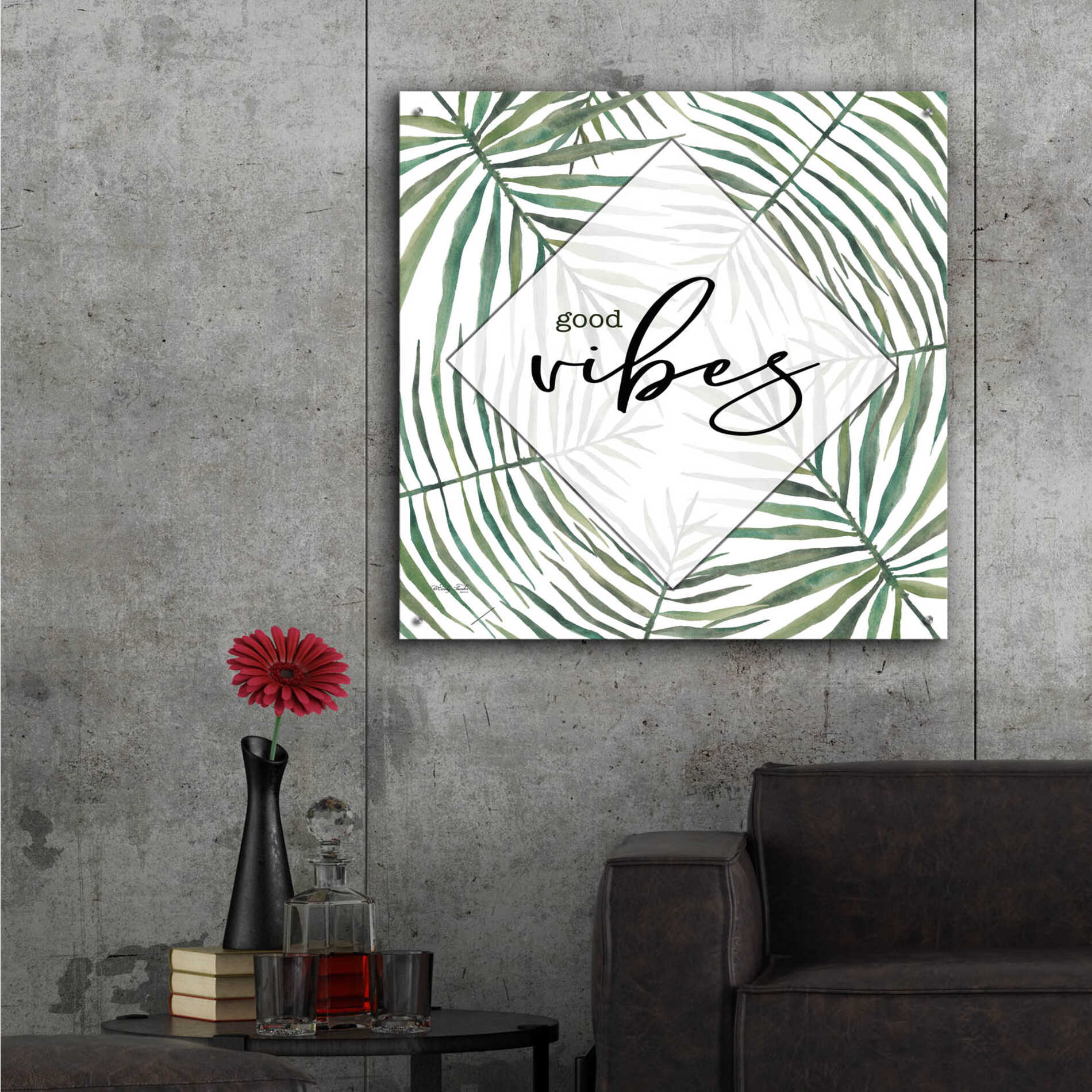 Epic Art 'Good Vibes' by Cindy Jacobs, Acrylic Glass Wall Art,36x36