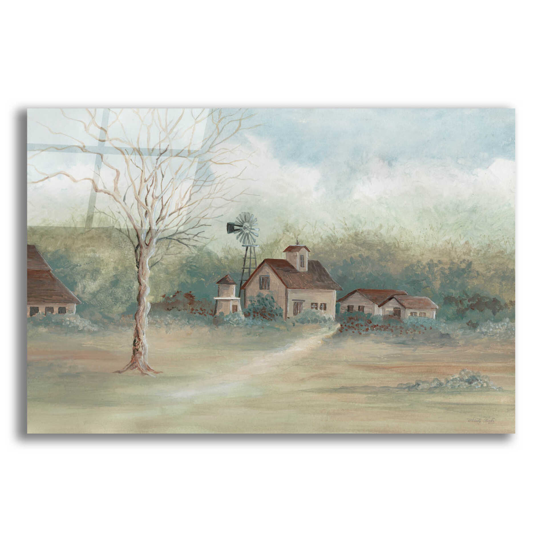 Epic Art 'Barns In The Distance' by Cindy Jacobs, Acrylic Glass Wall Art