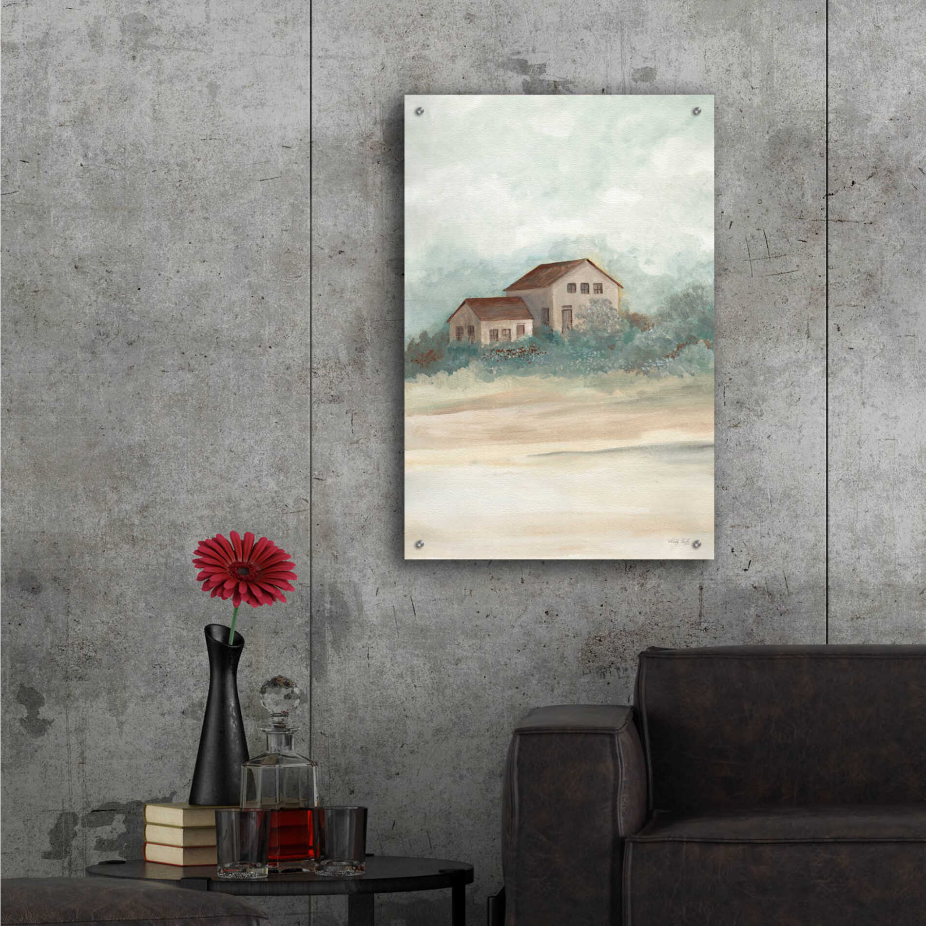 Epic Art 'House In Country' by Cindy Jacobs, Acrylic Glass Wall Art,24x36