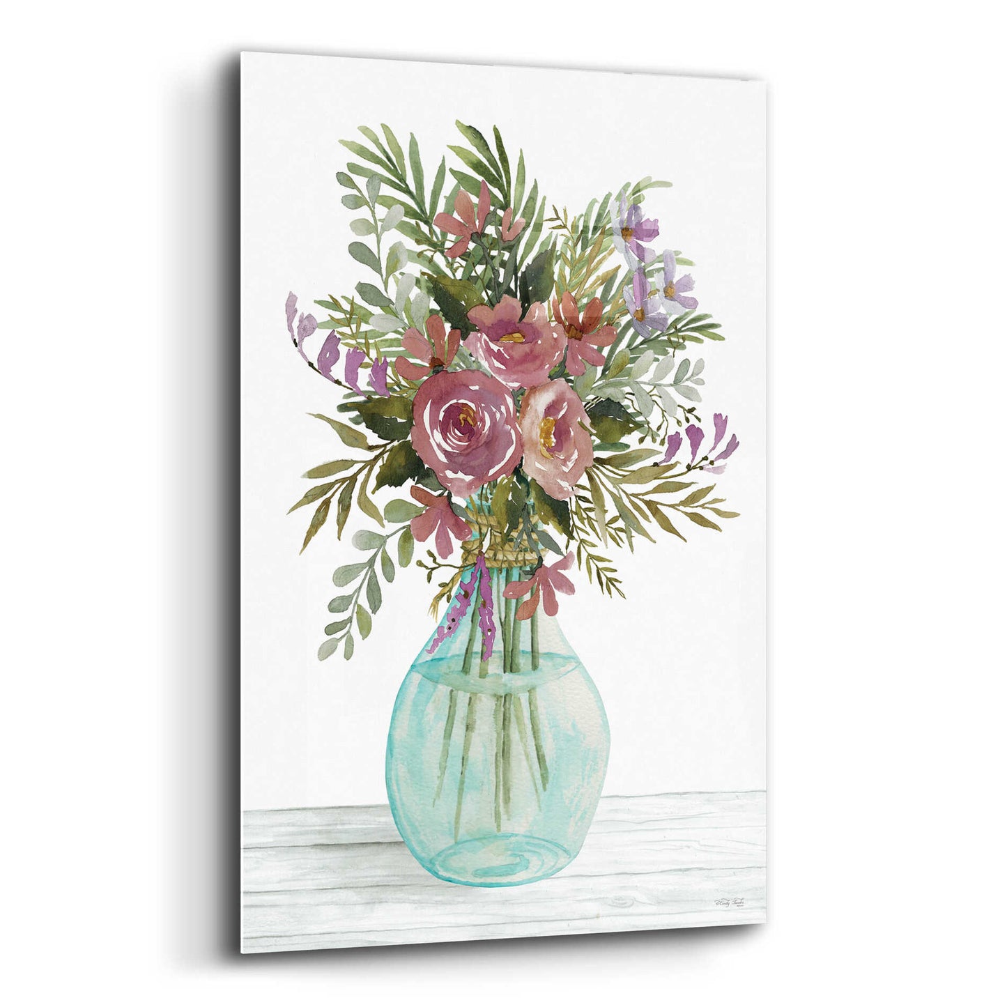 Epic Art 'Purple Blush Bouquet I' by Cindy Jacobs, Acrylic Glass Wall Art,12x16