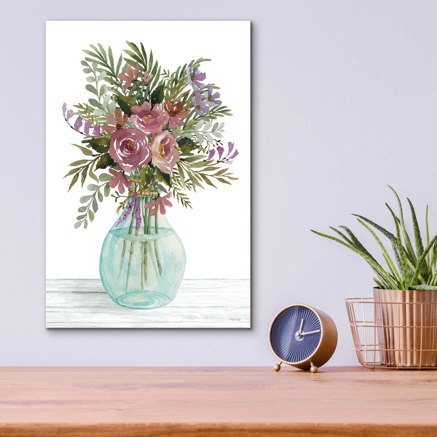 Epic Art 'Purple Blush Bouquet I' by Cindy Jacobs, Acrylic Glass Wall Art,12x16