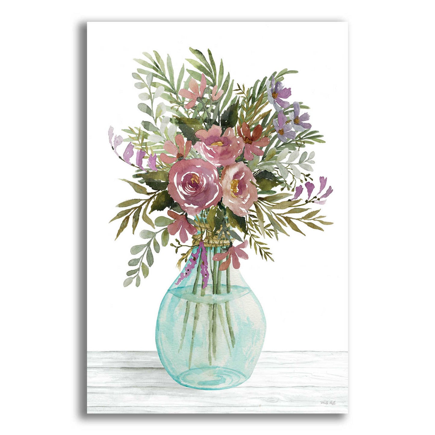 Epic Art 'Purple Blush Bouquet I' by Cindy Jacobs, Acrylic Glass Wall Art,12x16