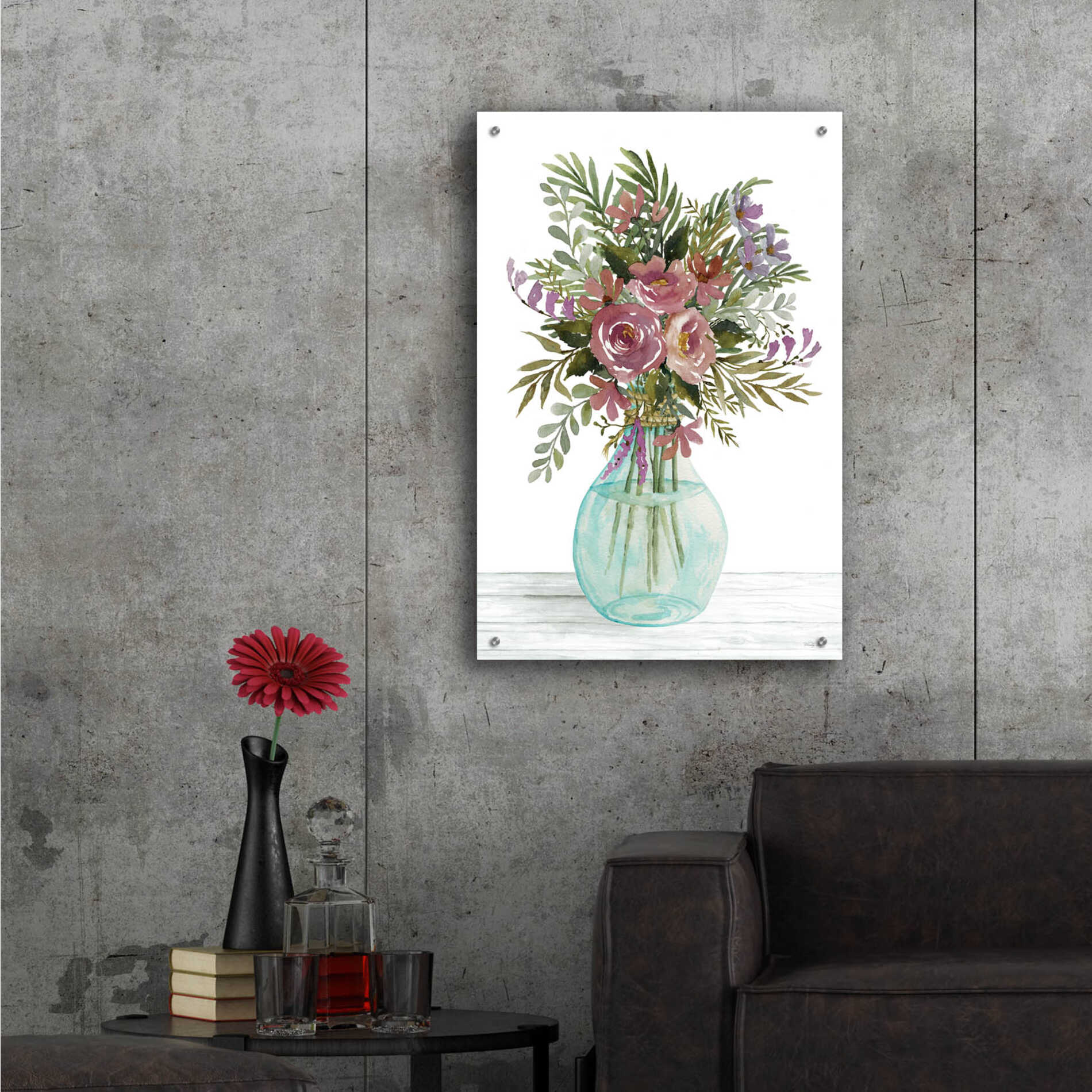 Epic Art 'Purple Blush Bouquet I' by Cindy Jacobs, Acrylic Glass Wall Art,24x36