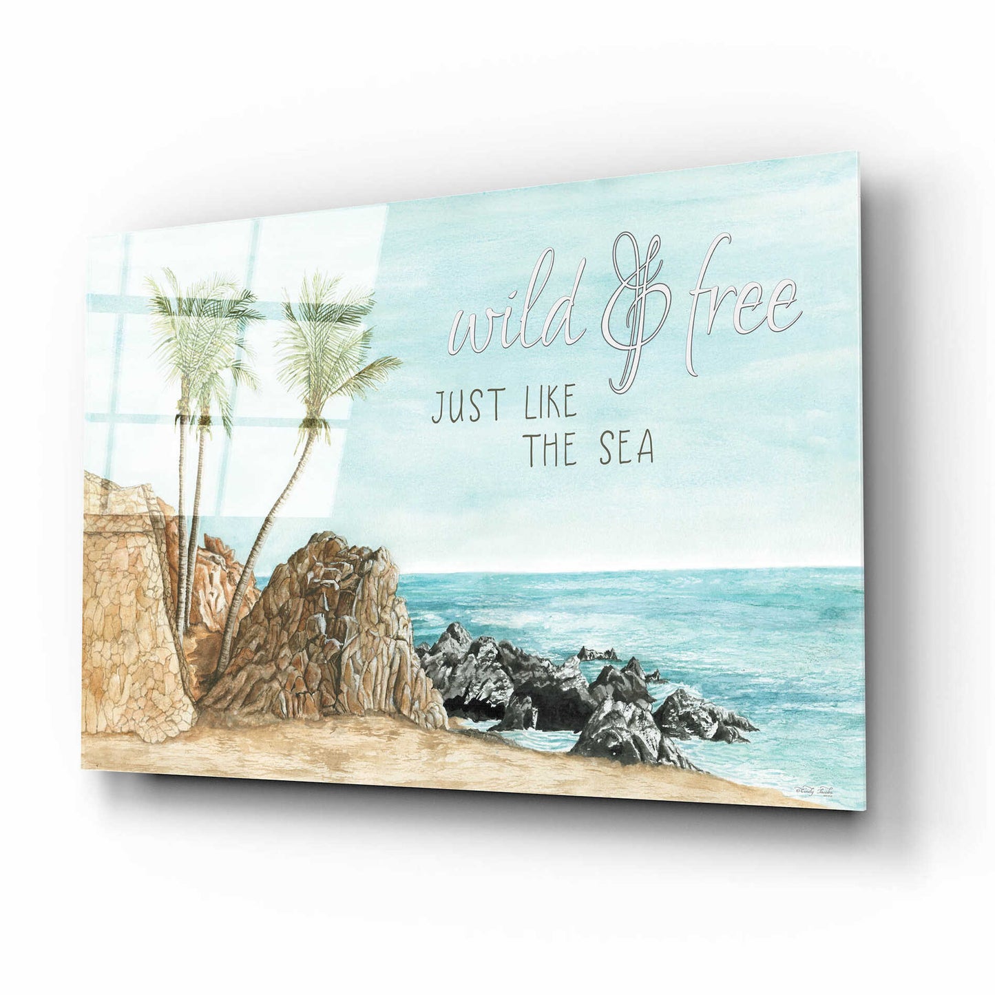 Epic Art 'Wild & Free Just Like The Sea' by Cindy Jacobs, Acrylic Glass Wall Art,16x12