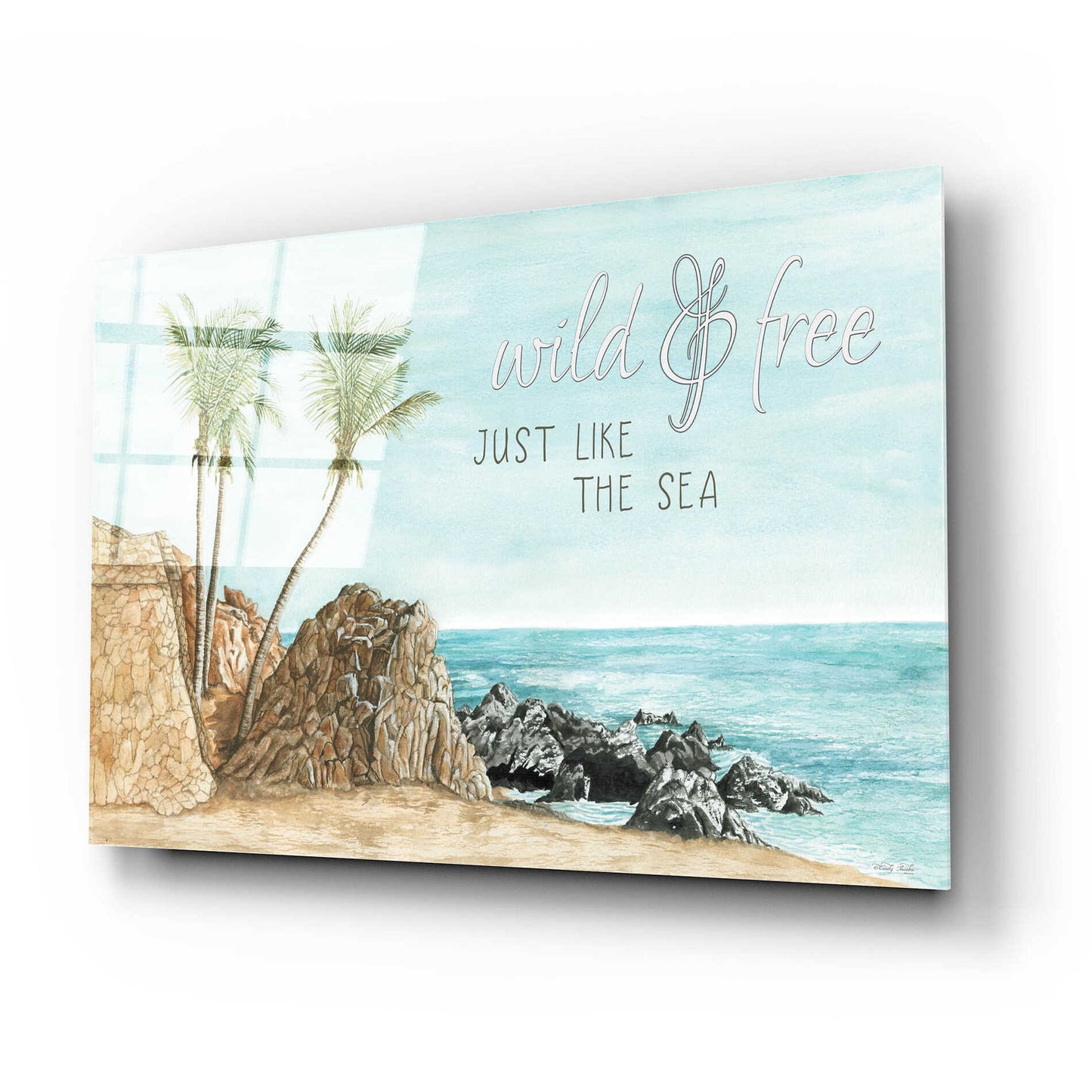 Epic Art 'Wild & Free Just Like The Sea' by Cindy Jacobs, Acrylic Glass Wall Art,24x16