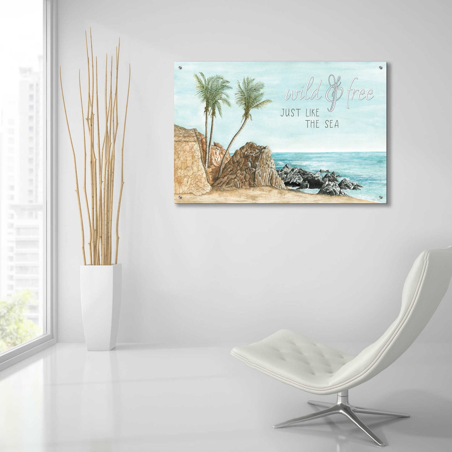 Epic Art 'Wild & Free Just Like The Sea' by Cindy Jacobs, Acrylic Glass Wall Art,36x24