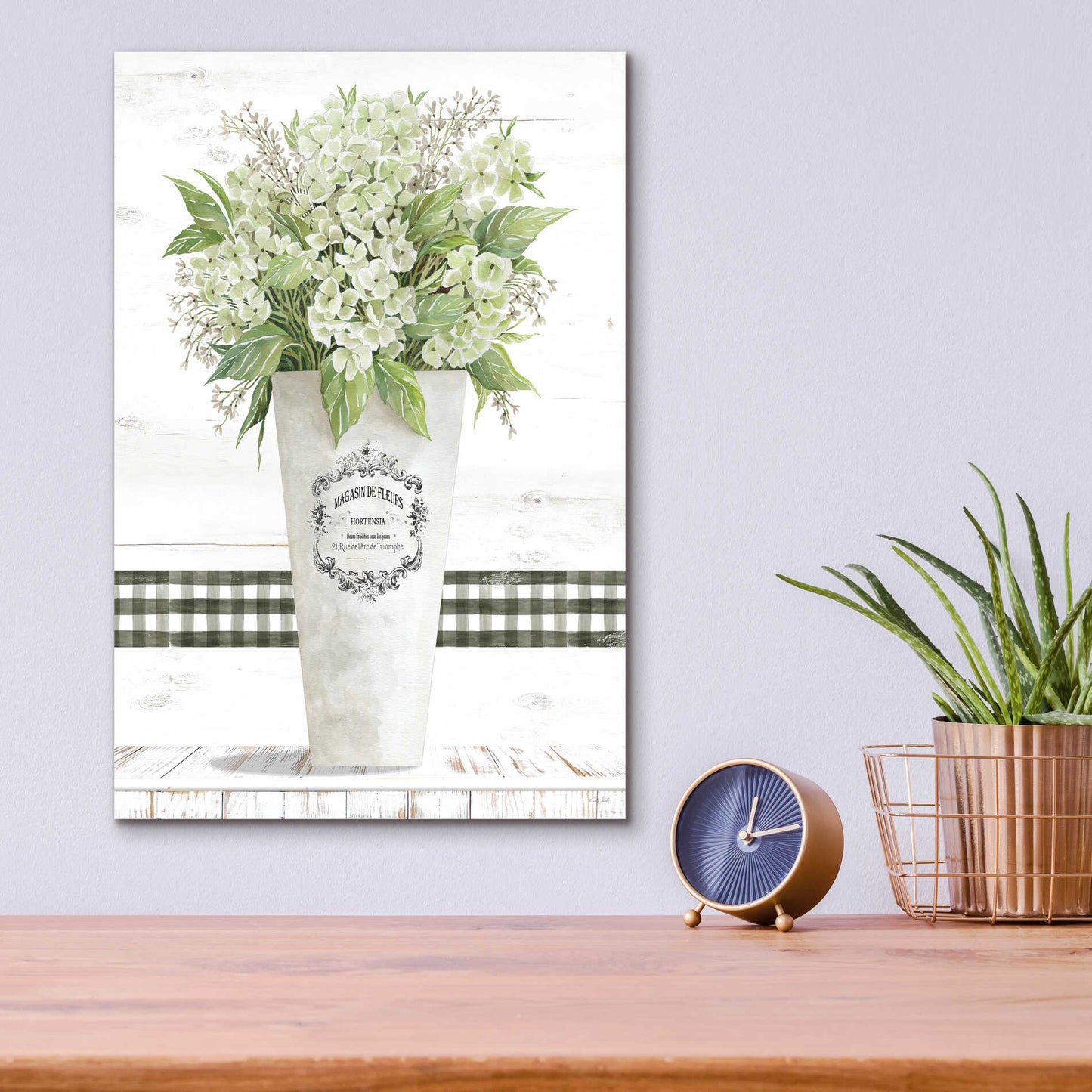 Epic Art 'White Hydrangea' by Cindy Jacobs, Acrylic Glass Wall Art,12x16