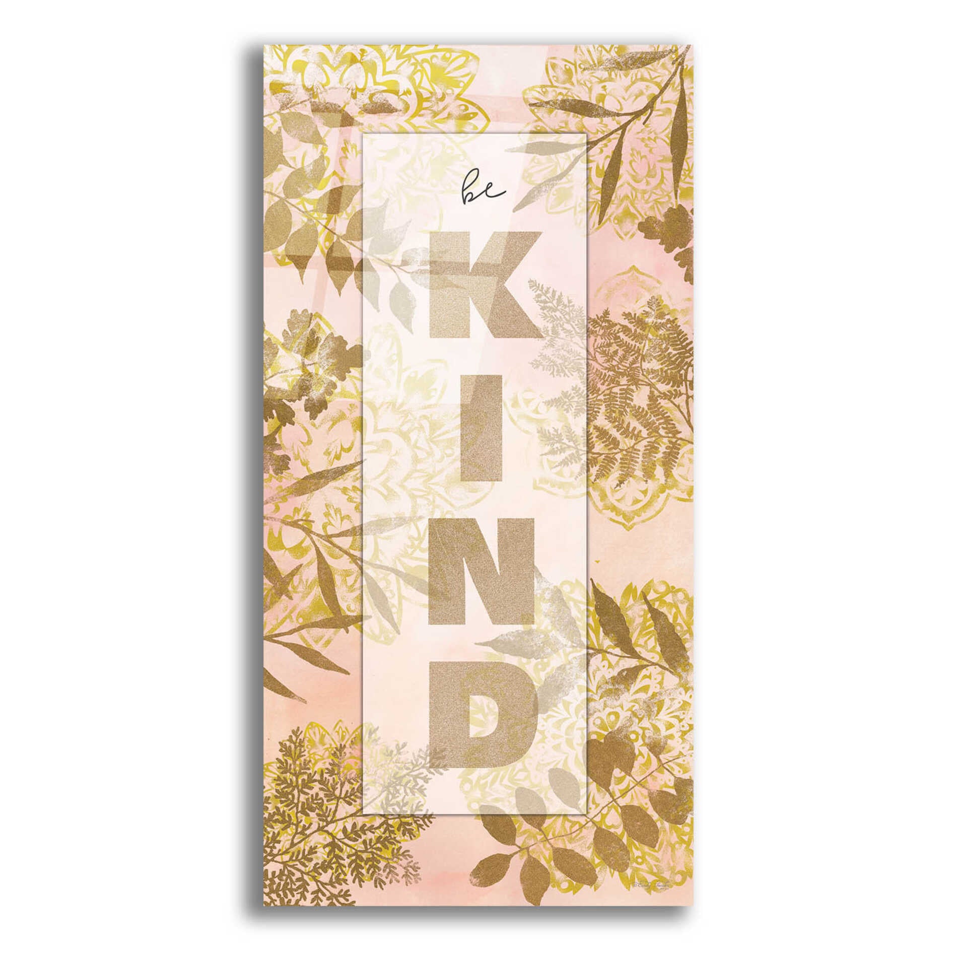 Epic Art 'Be Kind Tan' by Cindy Jacobs, Acrylic Glass Wall Art,12x24