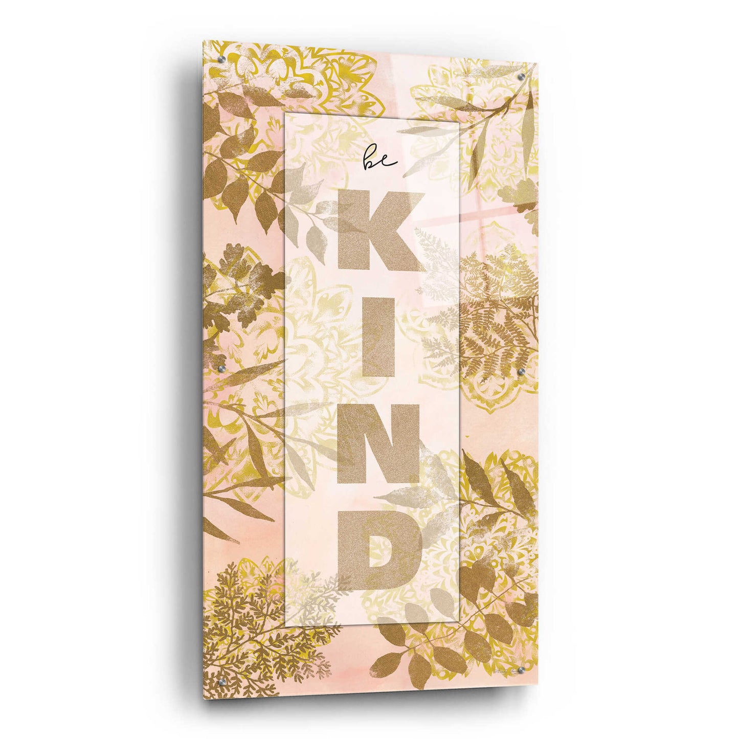 Epic Art 'Be Kind Tan' by Cindy Jacobs, Acrylic Glass Wall Art,24x48