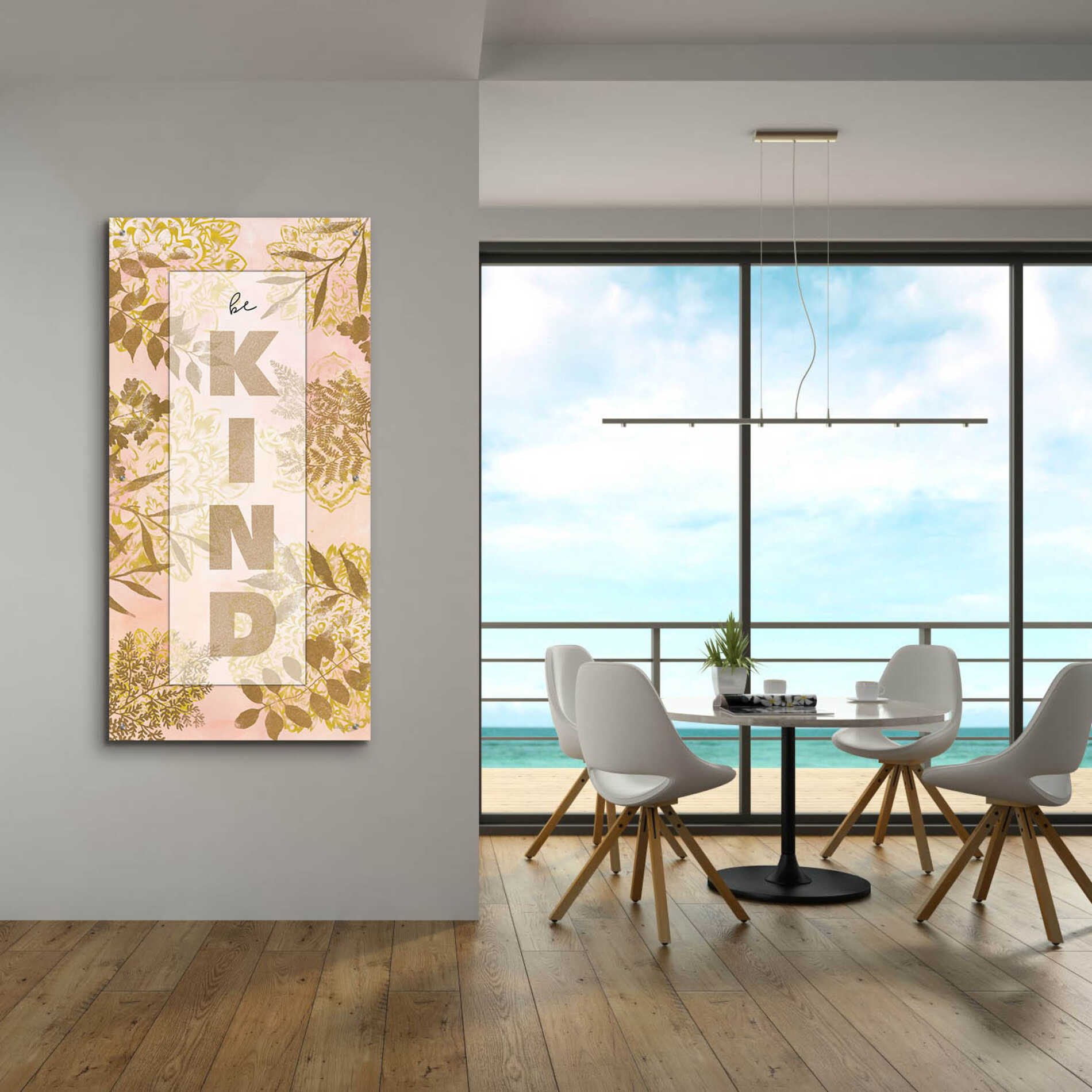 Epic Art 'Be Kind Tan' by Cindy Jacobs, Acrylic Glass Wall Art,24x48