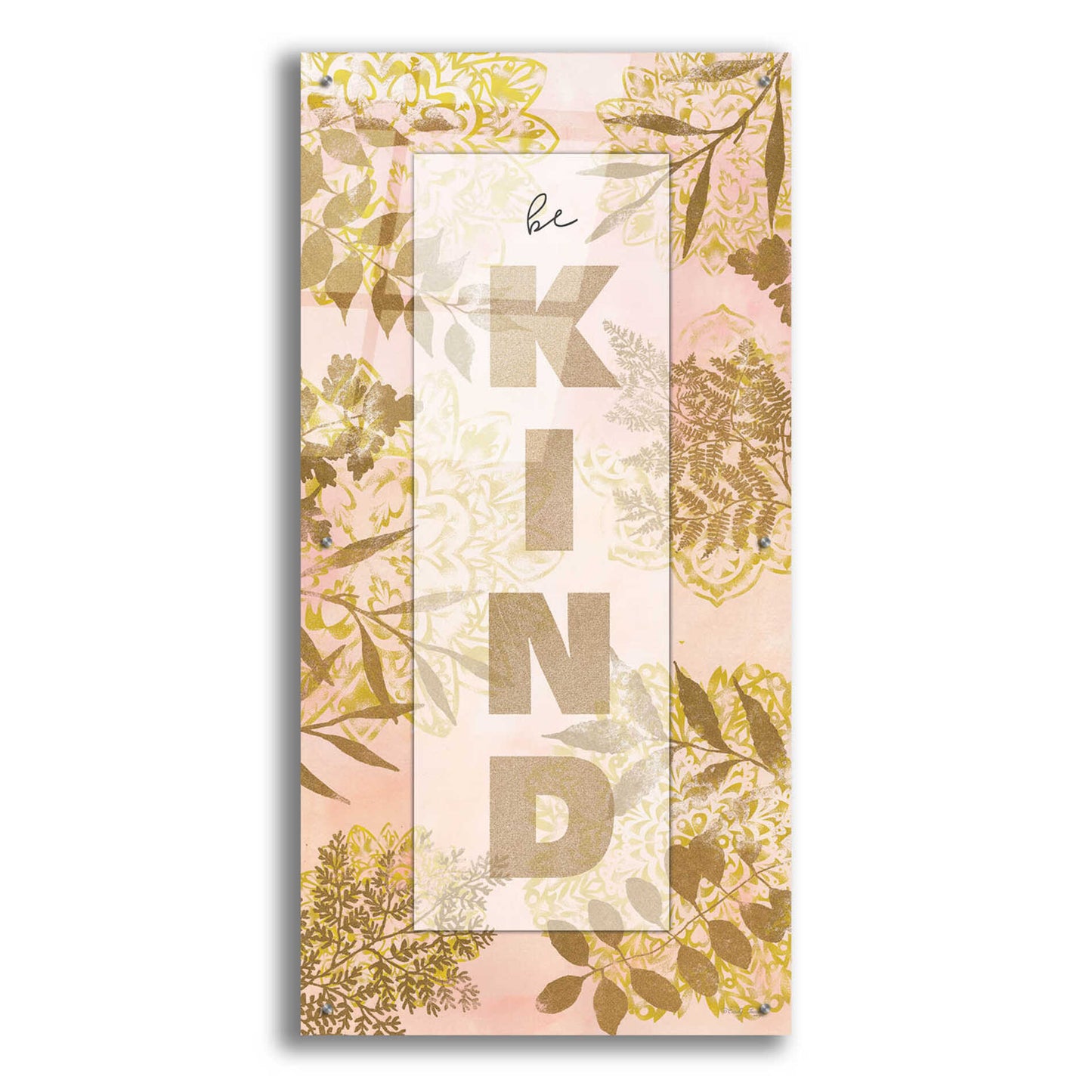 Epic Art 'Be Kind Tan' by Cindy Jacobs, Acrylic Glass Wall Art,24x48