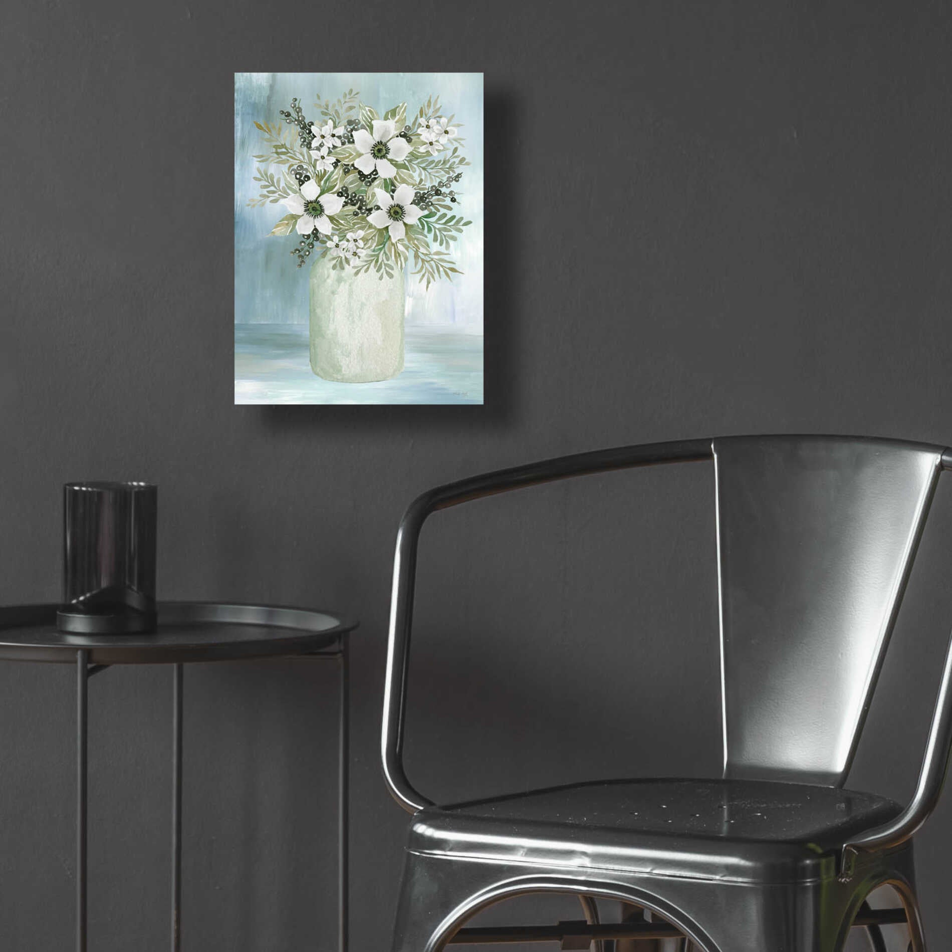 Epic Art 'White Blooms I' by Cindy Jacobs, Acrylic Glass Wall Art,12x16