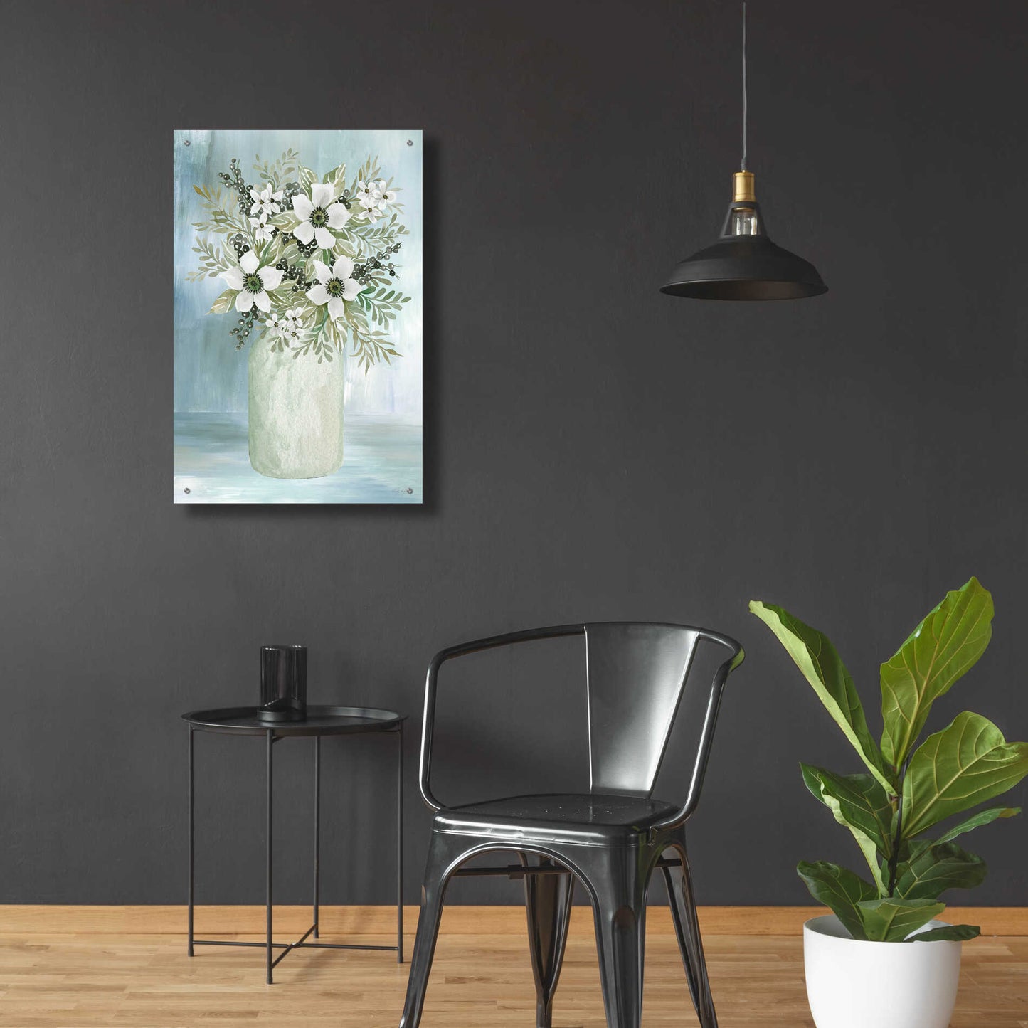 Epic Art 'White Blooms I' by Cindy Jacobs, Acrylic Glass Wall Art,24x36