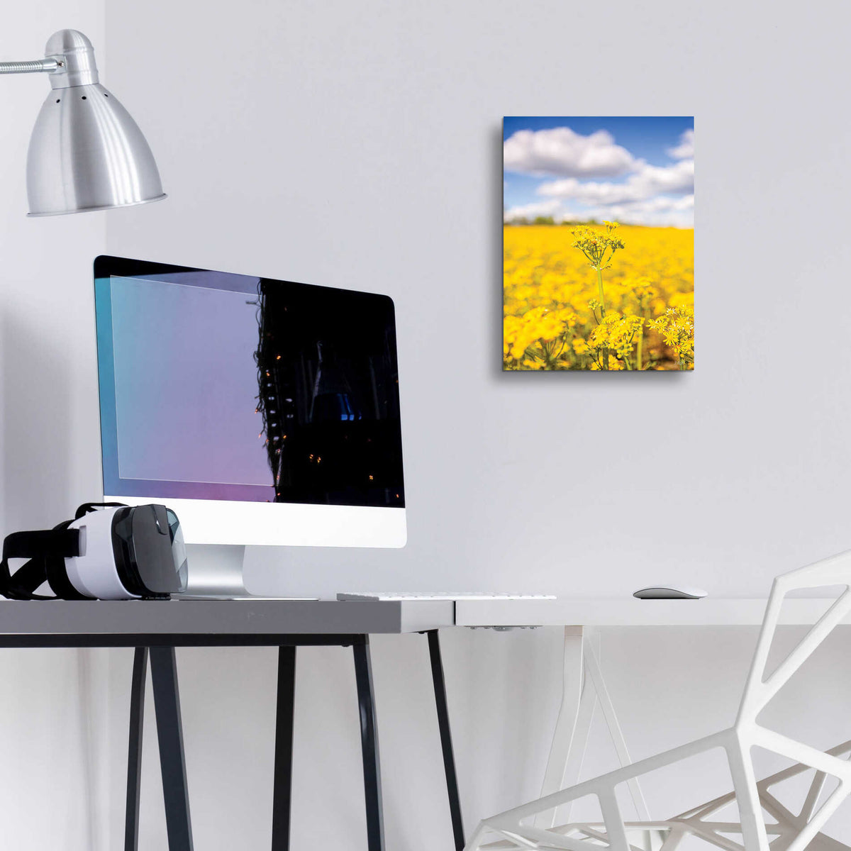 Epic Art 'Field Of Yellow III' by Donnie Quillen, Acrylic Glass Wall Art,12x16