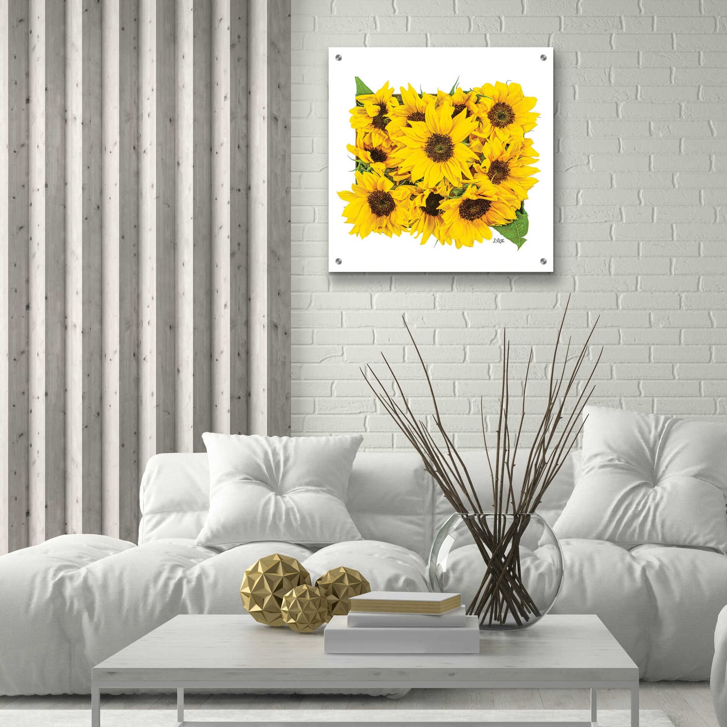 Epic Art 'Sunflower Bouquet' by Donnie Quillen, Acrylic Glass Wall Art,24x24