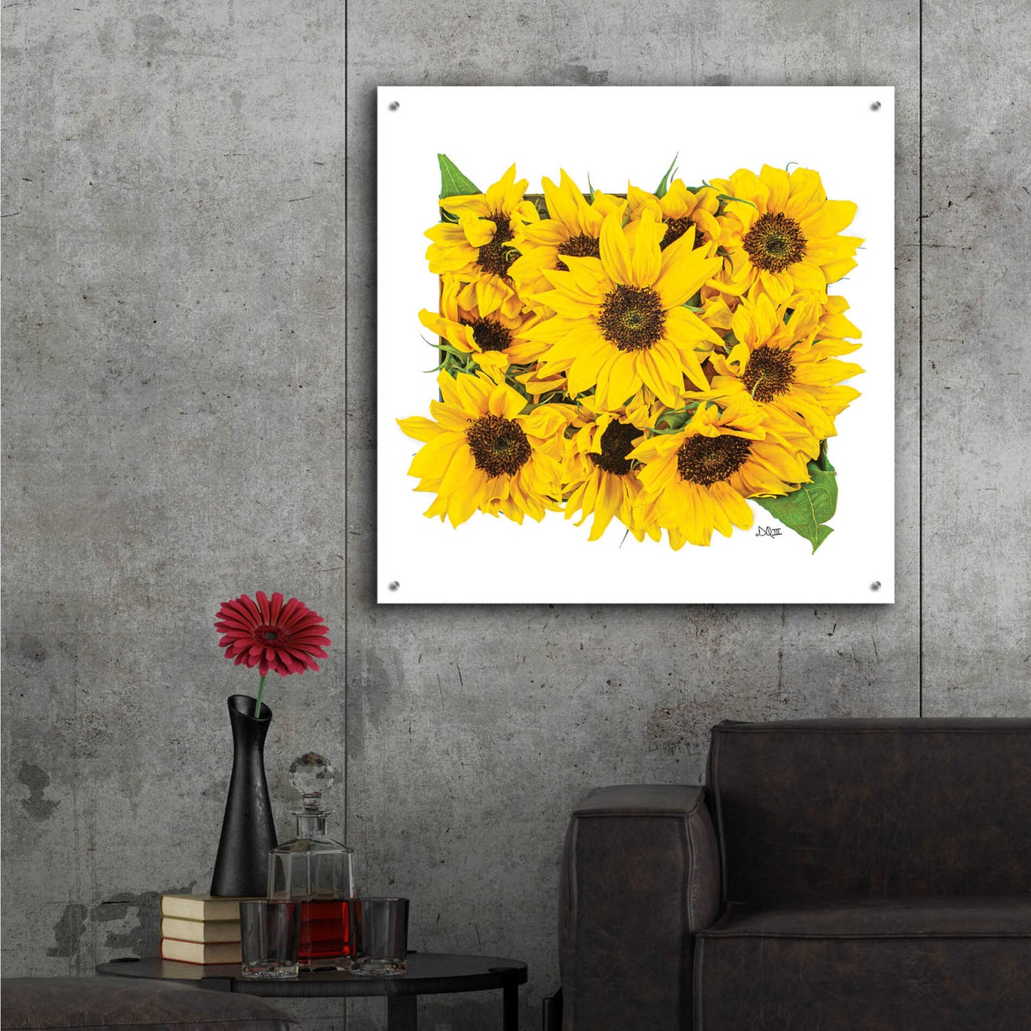 Epic Art 'Sunflower Bouquet' by Donnie Quillen, Acrylic Glass Wall Art,36x36