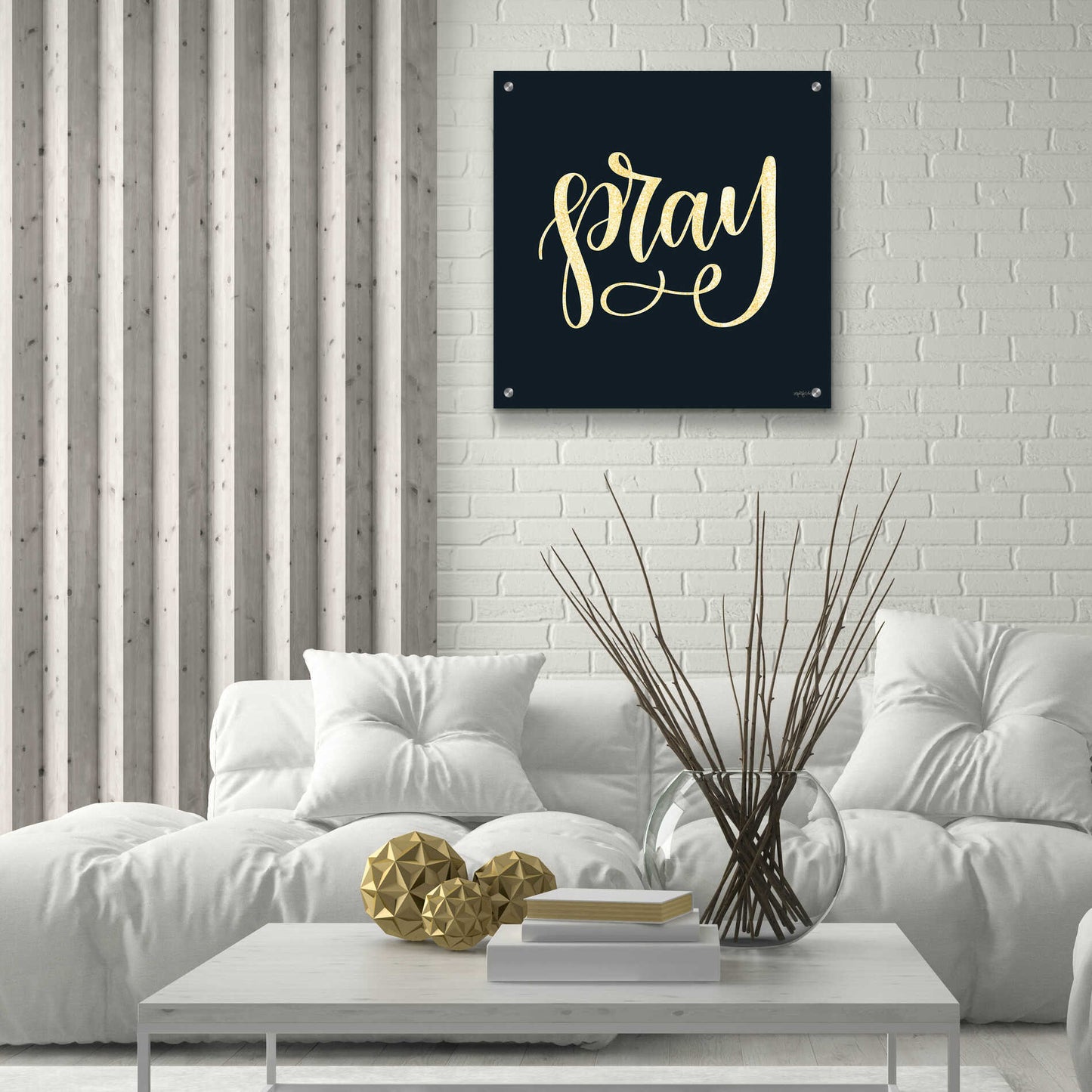 Epic Art 'Pray' by Imperfect Dust, Acrylic Glass Wall Art,24x24