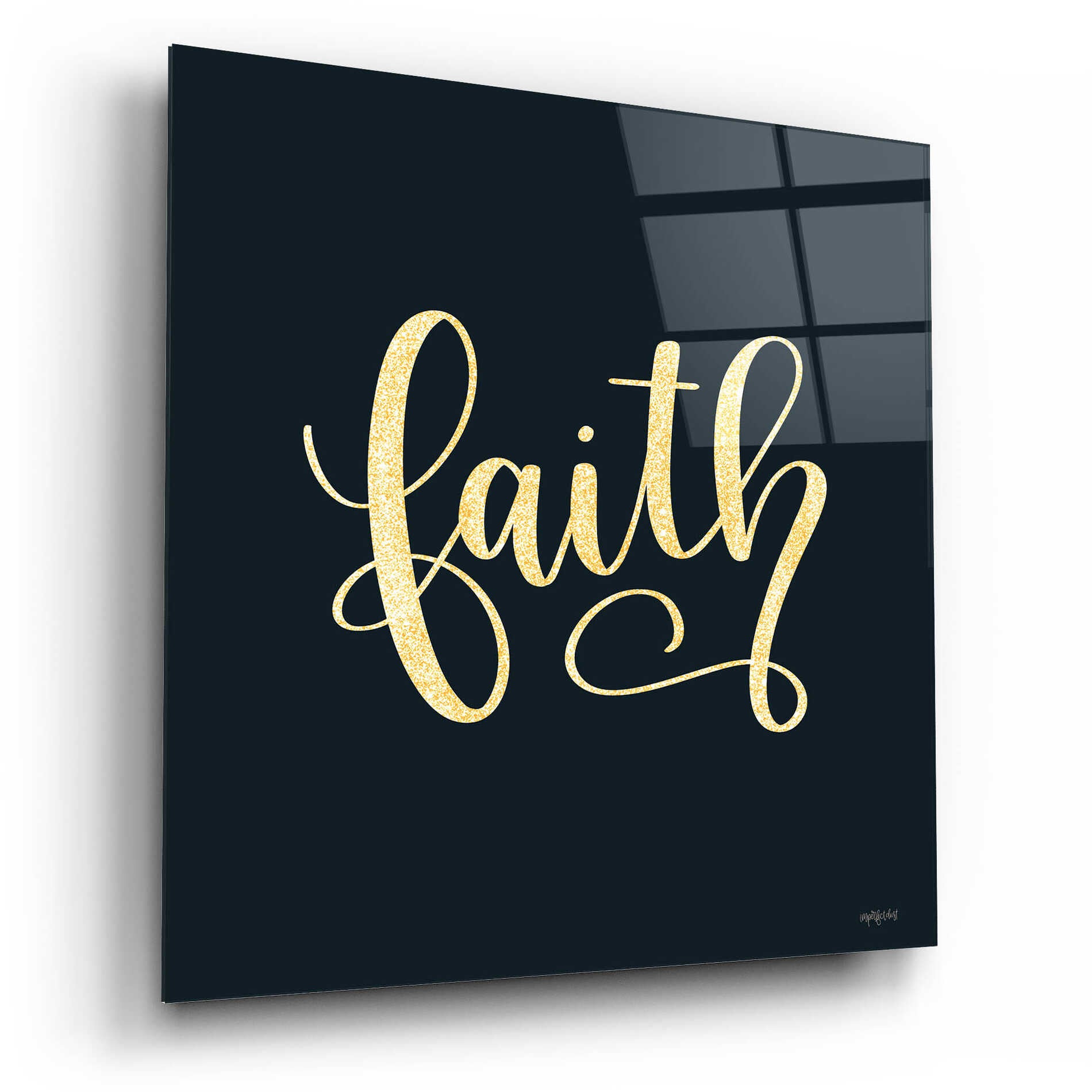 Epic Art 'Faith Black' by Imperfect Dust, Acrylic Glass Wall Art,12x12