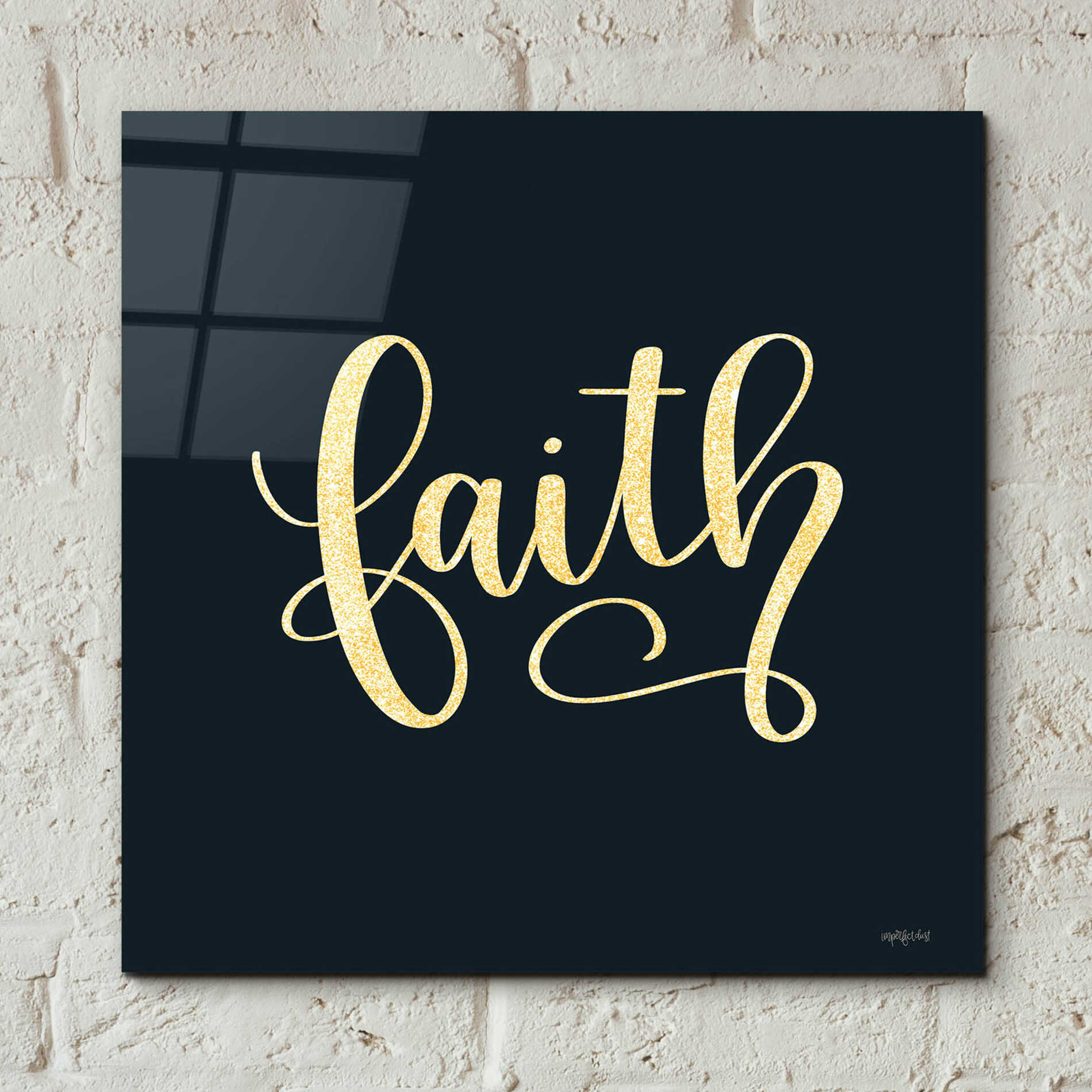 Epic Art 'Faith Black' by Imperfect Dust, Acrylic Glass Wall Art,12x12