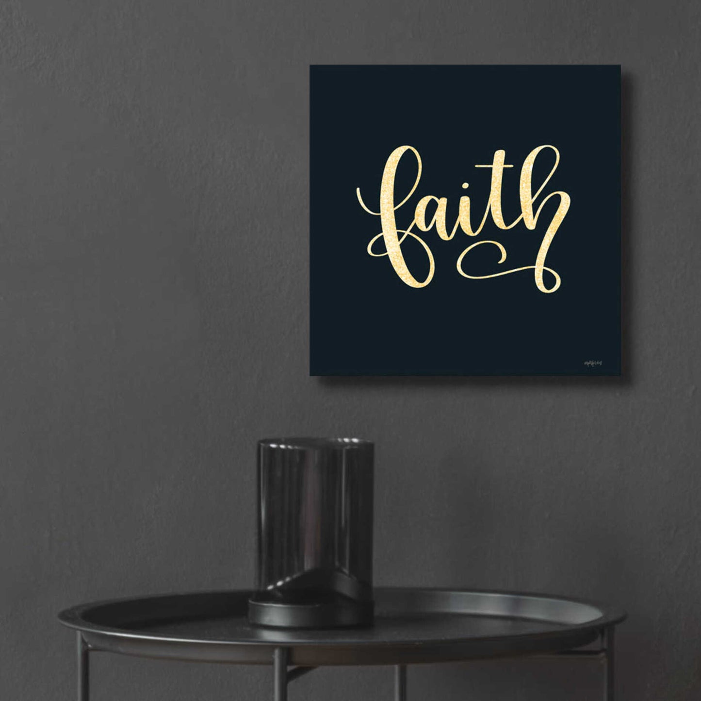 Epic Art 'Faith Black' by Imperfect Dust, Acrylic Glass Wall Art,12x12