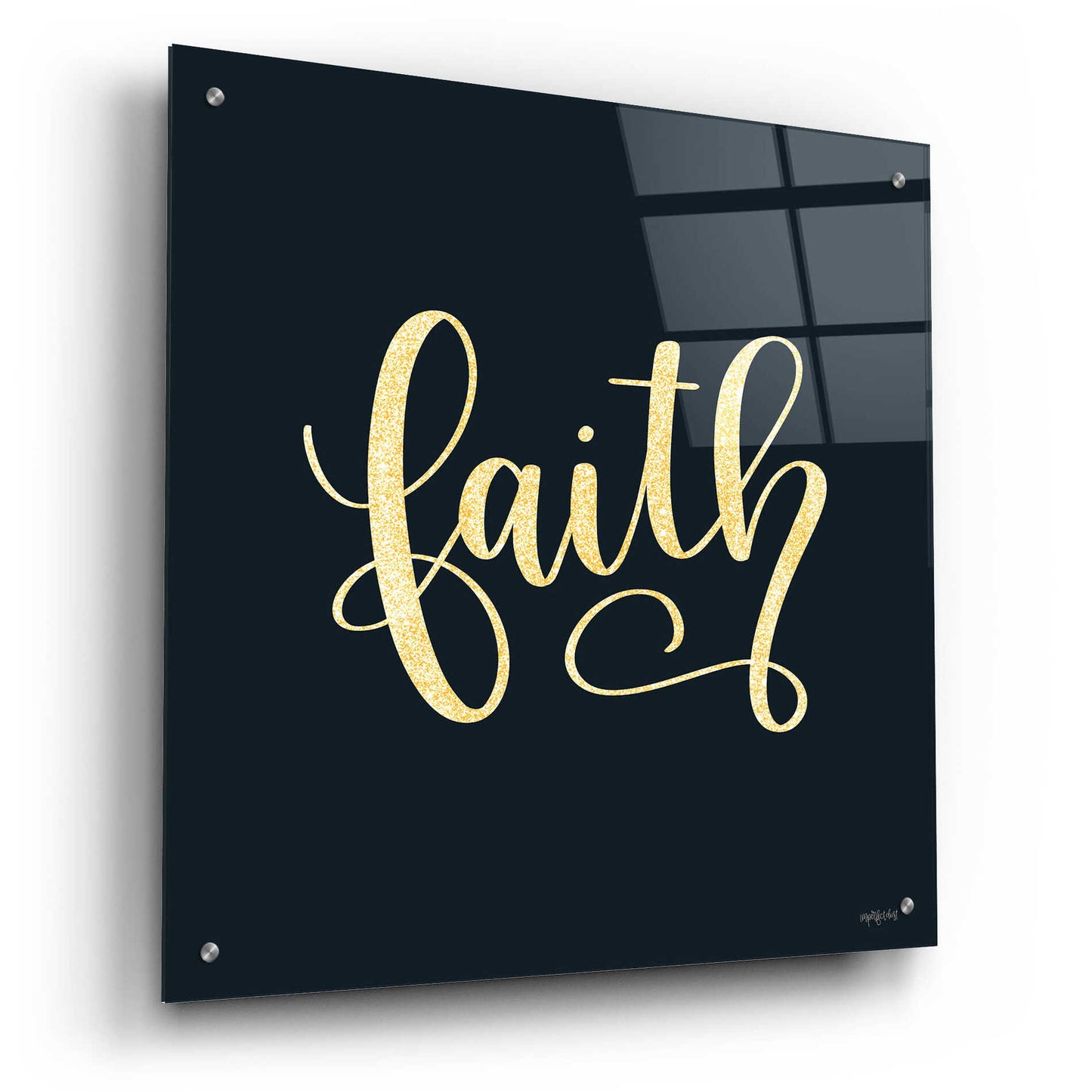 Epic Art 'Faith Black' by Imperfect Dust, Acrylic Glass Wall Art,24x24