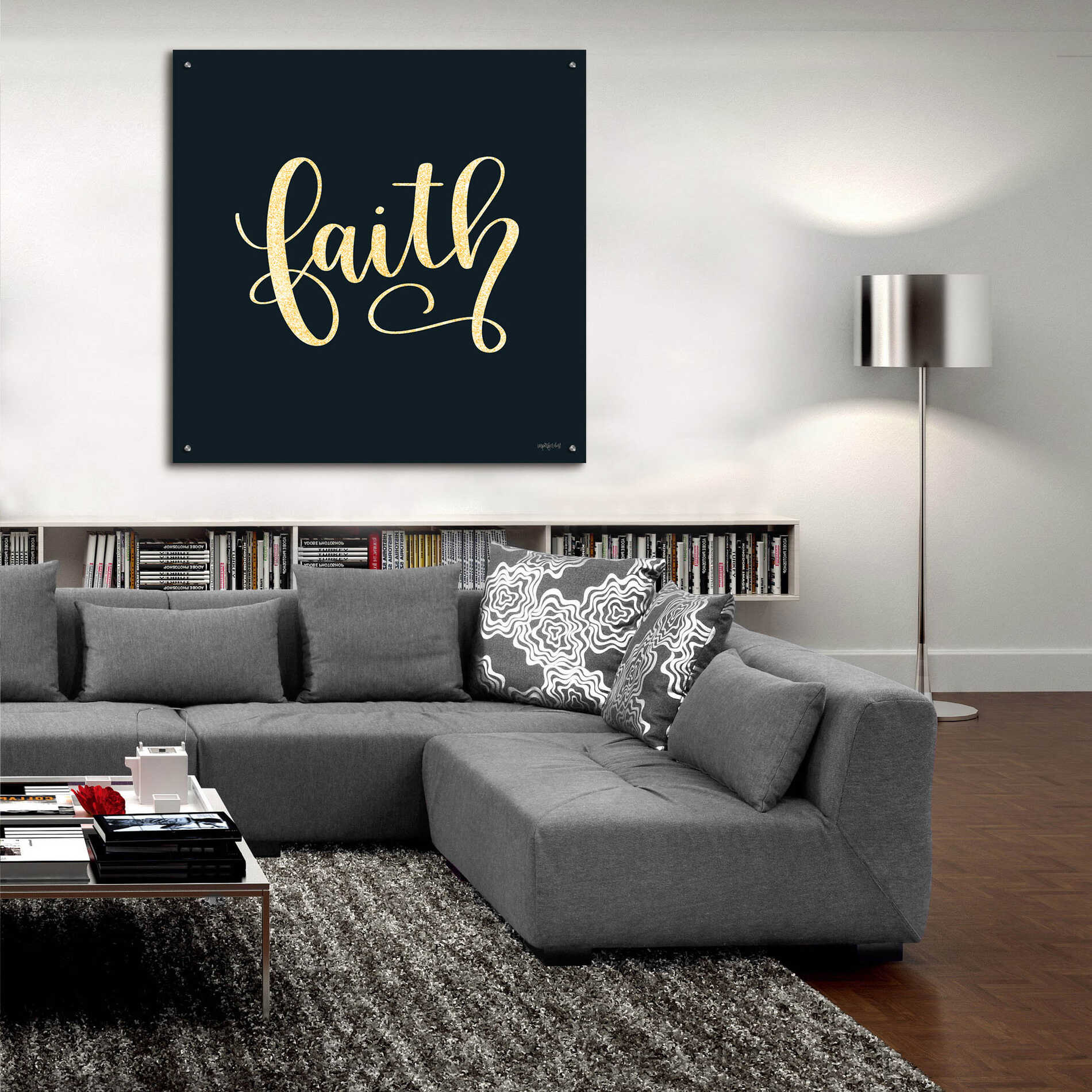 Epic Art 'Faith Black' by Imperfect Dust, Acrylic Glass Wall Art,36x36