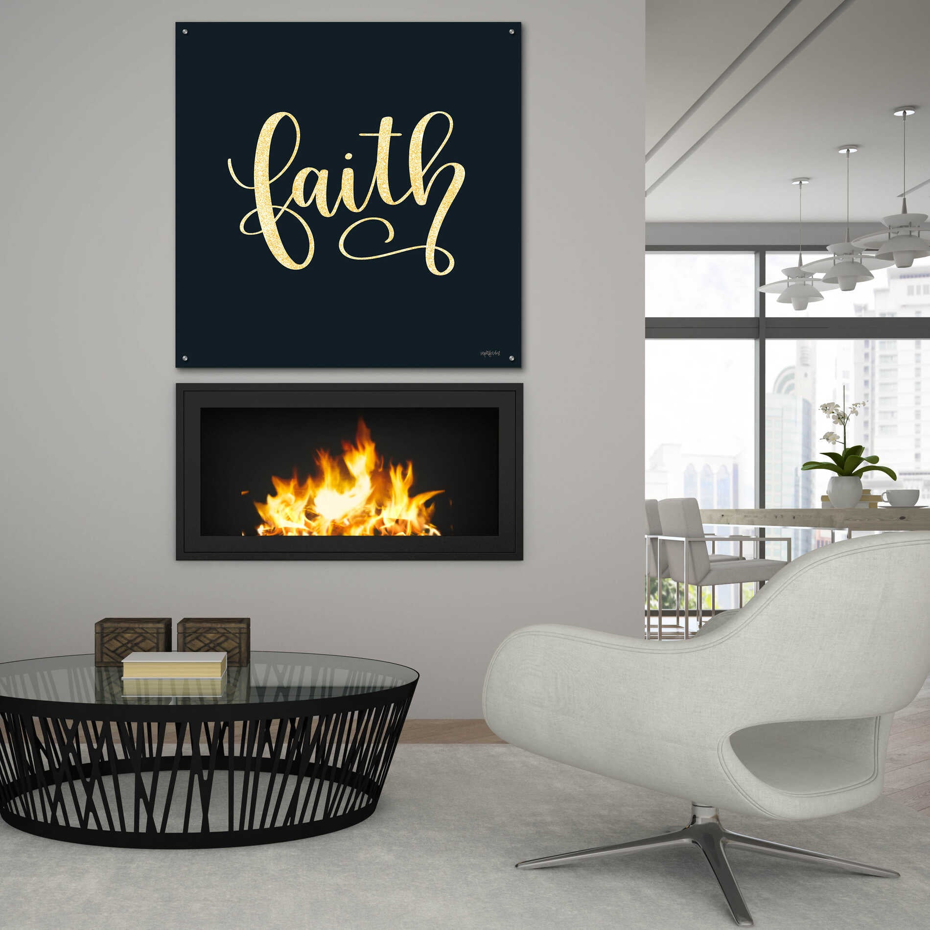 Epic Art 'Faith Black' by Imperfect Dust, Acrylic Glass Wall Art,36x36