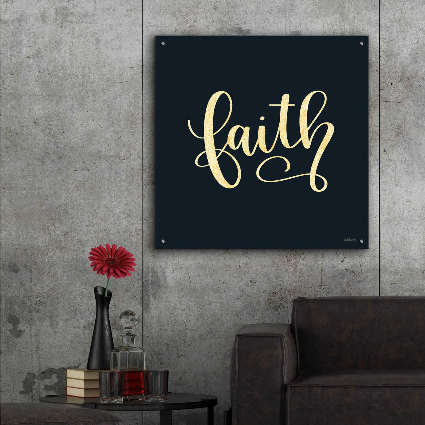 Epic Art 'Faith Black' by Imperfect Dust, Acrylic Glass Wall Art,36x36